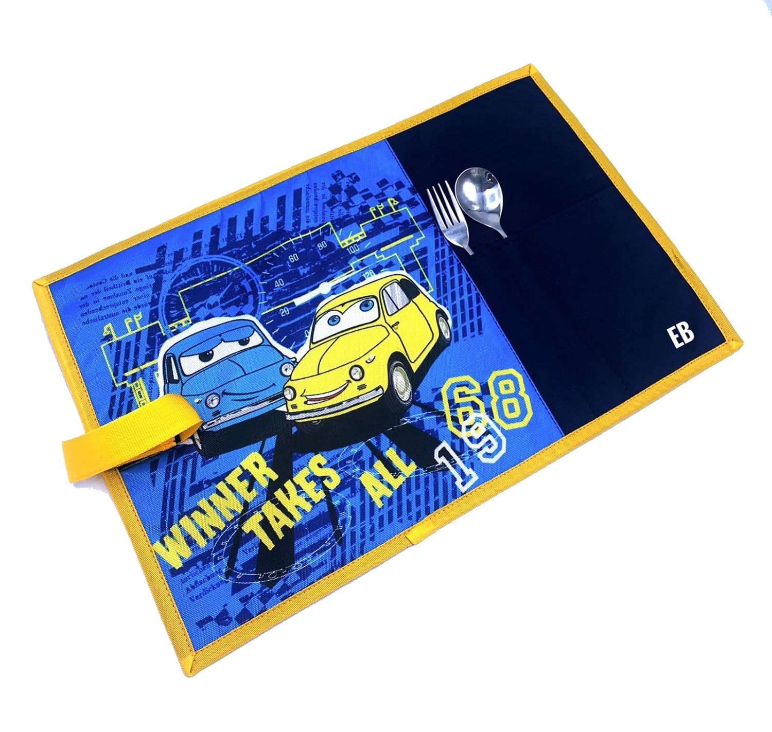 Echo Boomers Yellow Cars Printed Stain-Resistant Placemats Waterproof Tablemats for Kids & Teenagers