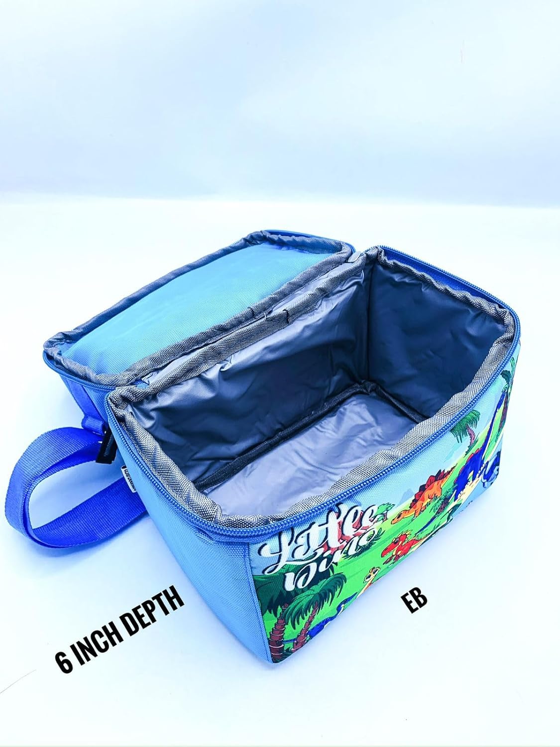 Echo Boomers Beach Printed Double Insulated Tiffin Lunch Bag with Multi Zipper Pockets