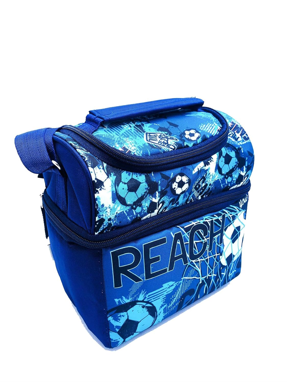 Echo Boomers Beach Printed Double Insulated Tiffin Lunch Bag with Multi Zipper Pockets