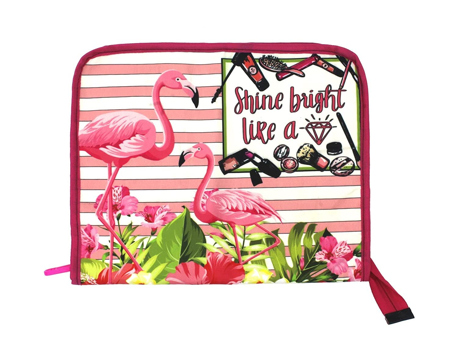 Echo Boomers Pink Flamingo Printed Hair Clip Organizer & Utility Pouch