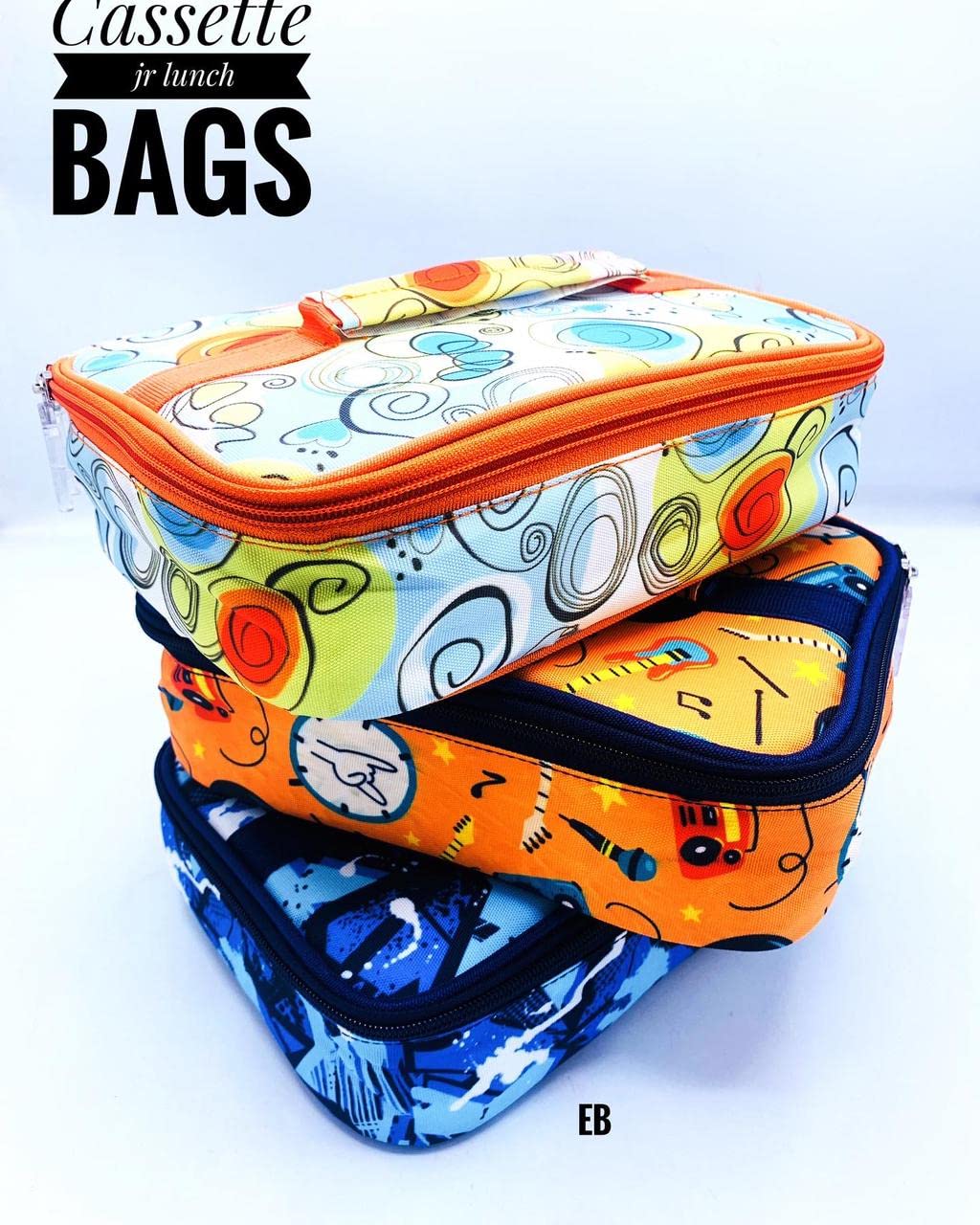 Echo Boomers Blue Camoflage Printed Insulated Tiffin Bento Lunch Medium Bag with Multi Zipper Pockets