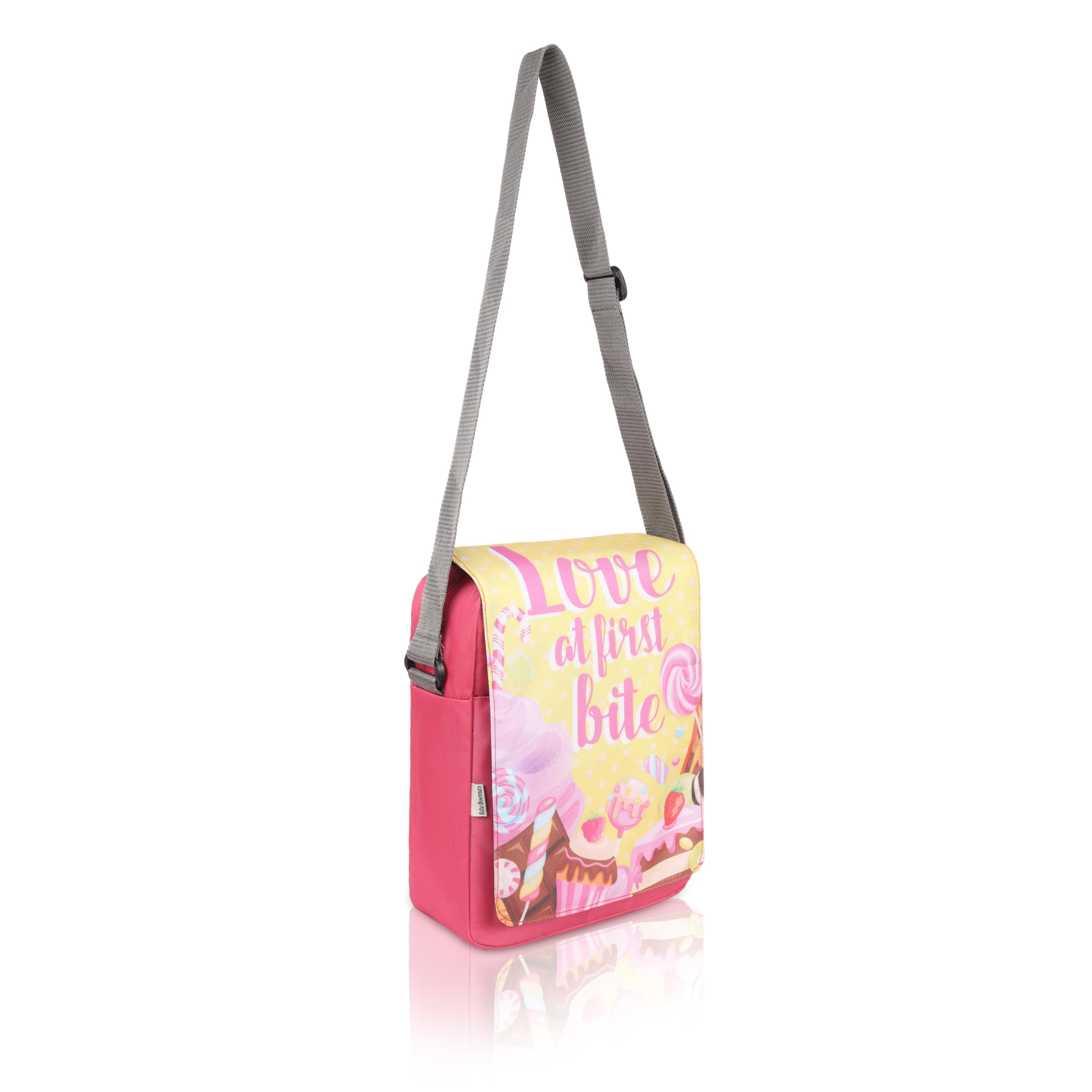 Echo Boomers Desserts Food Printed Multi-Functional Messenger Sling Bag | Versatile Everyday Bag | Adjustable Shoulder Strap | Water-Resistant | Anti-Theft Design | Compact & Lightweight