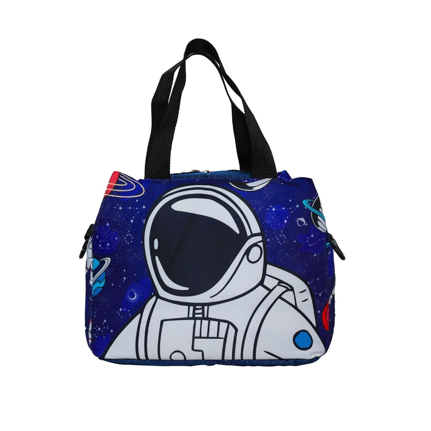 Echo Boomers Astronaut Printed Double Layer Insulated Tiffin Lunch Bag with Multi Zipper Pockets