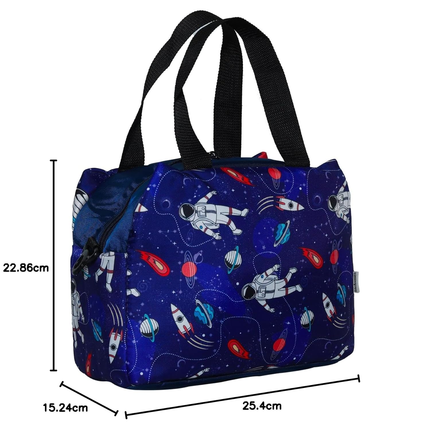 Echo Boomers Astronaut Printed Double Layer Insulated Tiffin Lunch Bag with Multi Zipper Pockets