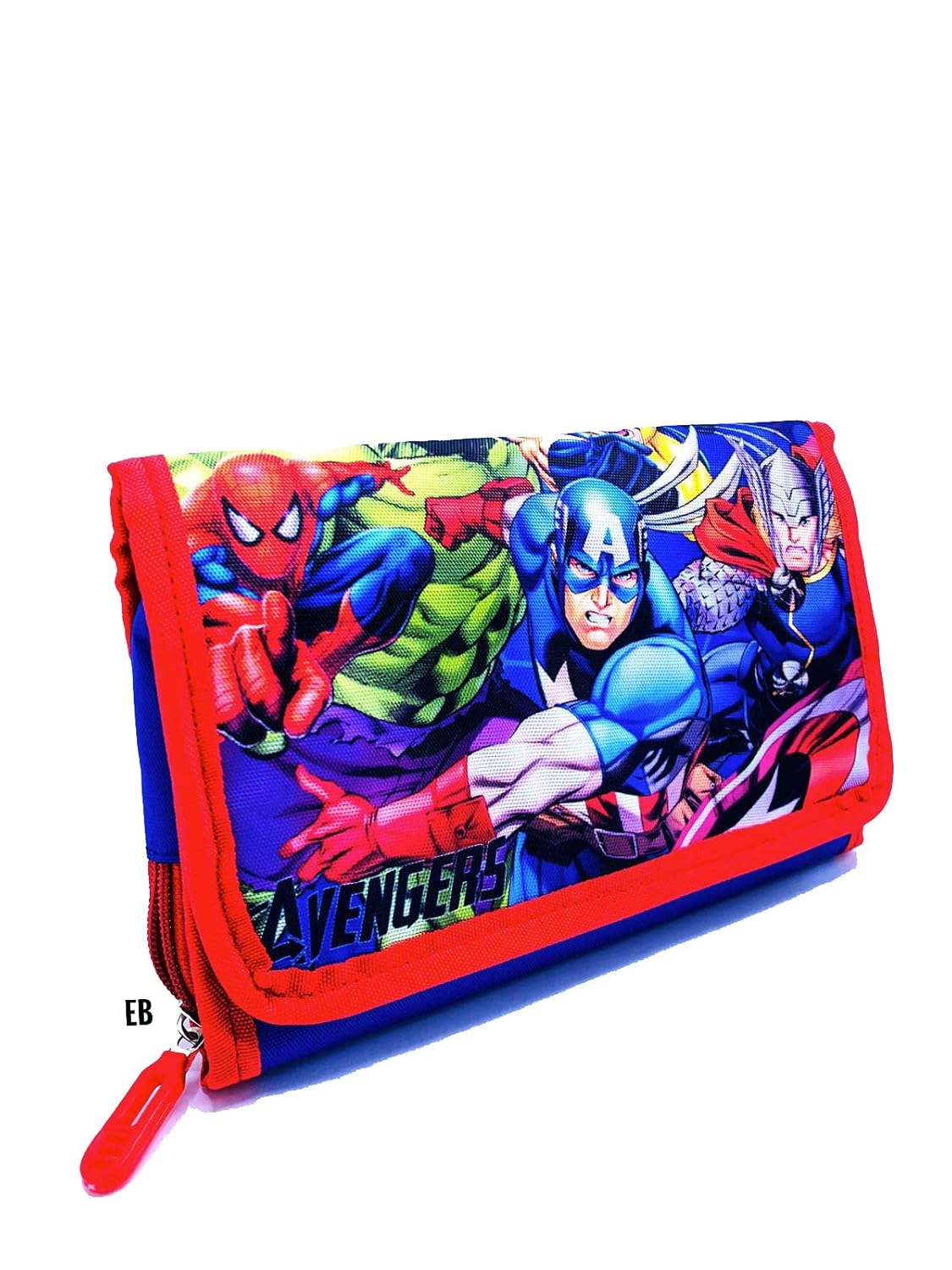 Echo Boomers Red Avengers Print Flip Flap Stationery Pouch – Portable & Durable Organizer for Color Pencils, Pencils, Paint Brushes – Perfect for Artists, Students, Kids & Adults