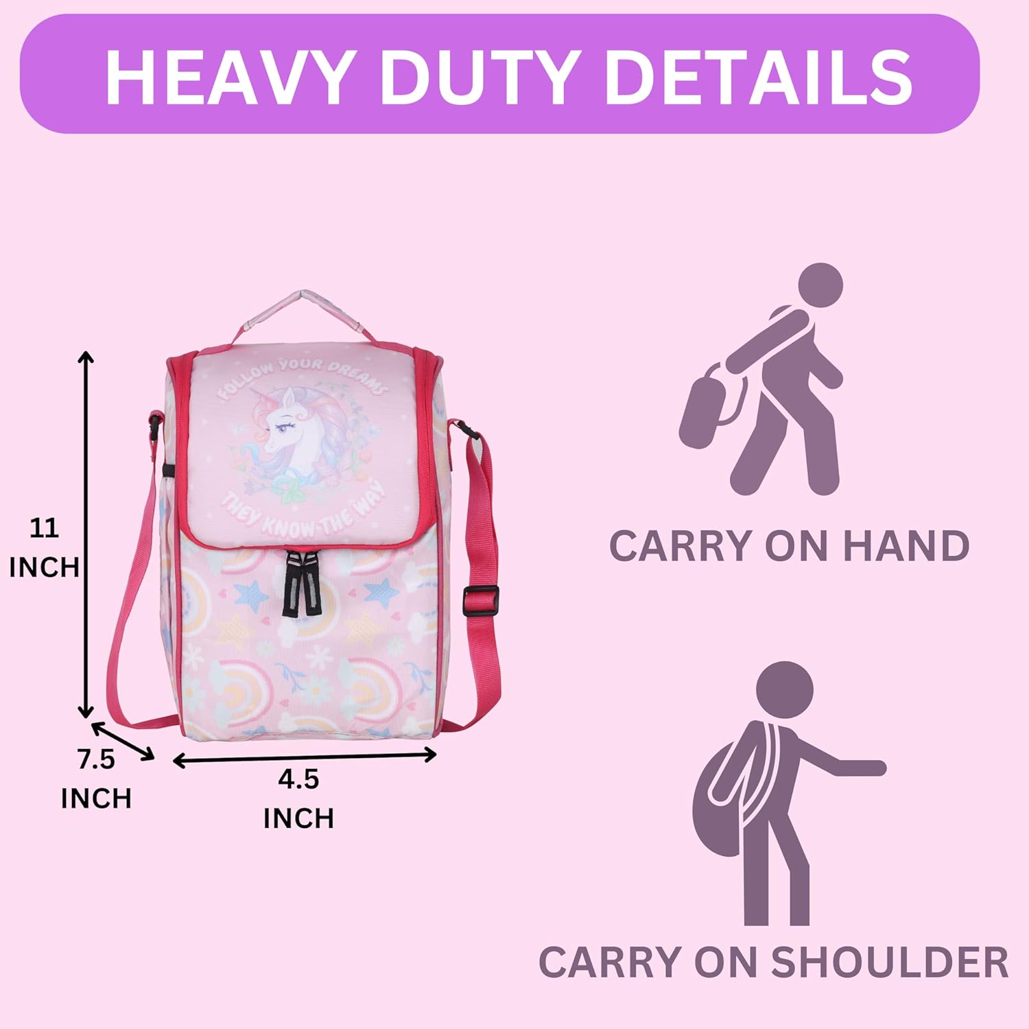 Echo Boomers Kids Lunch Bag with Round Table Mat Combo | Multi Print | Fun School Lunch Set for Boys & Girls