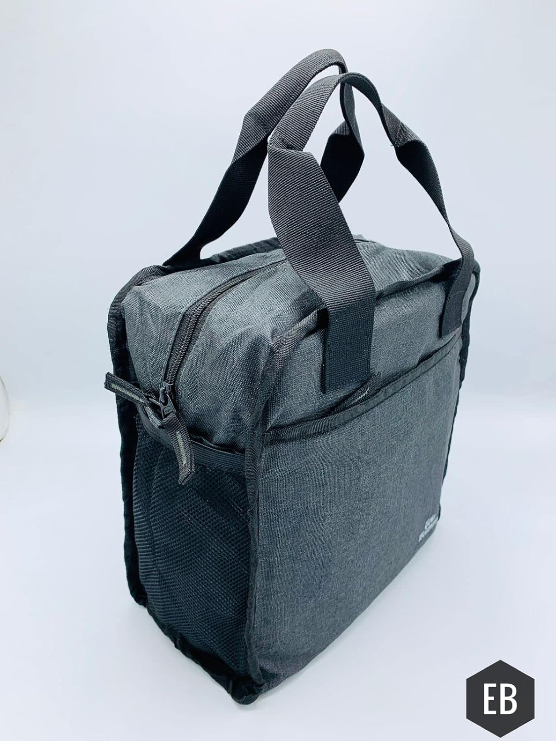 Echo Boomers Grey Colour Solid Border Textured Insulated Tiffin Lunch Bag with Multi Zipper Pockets