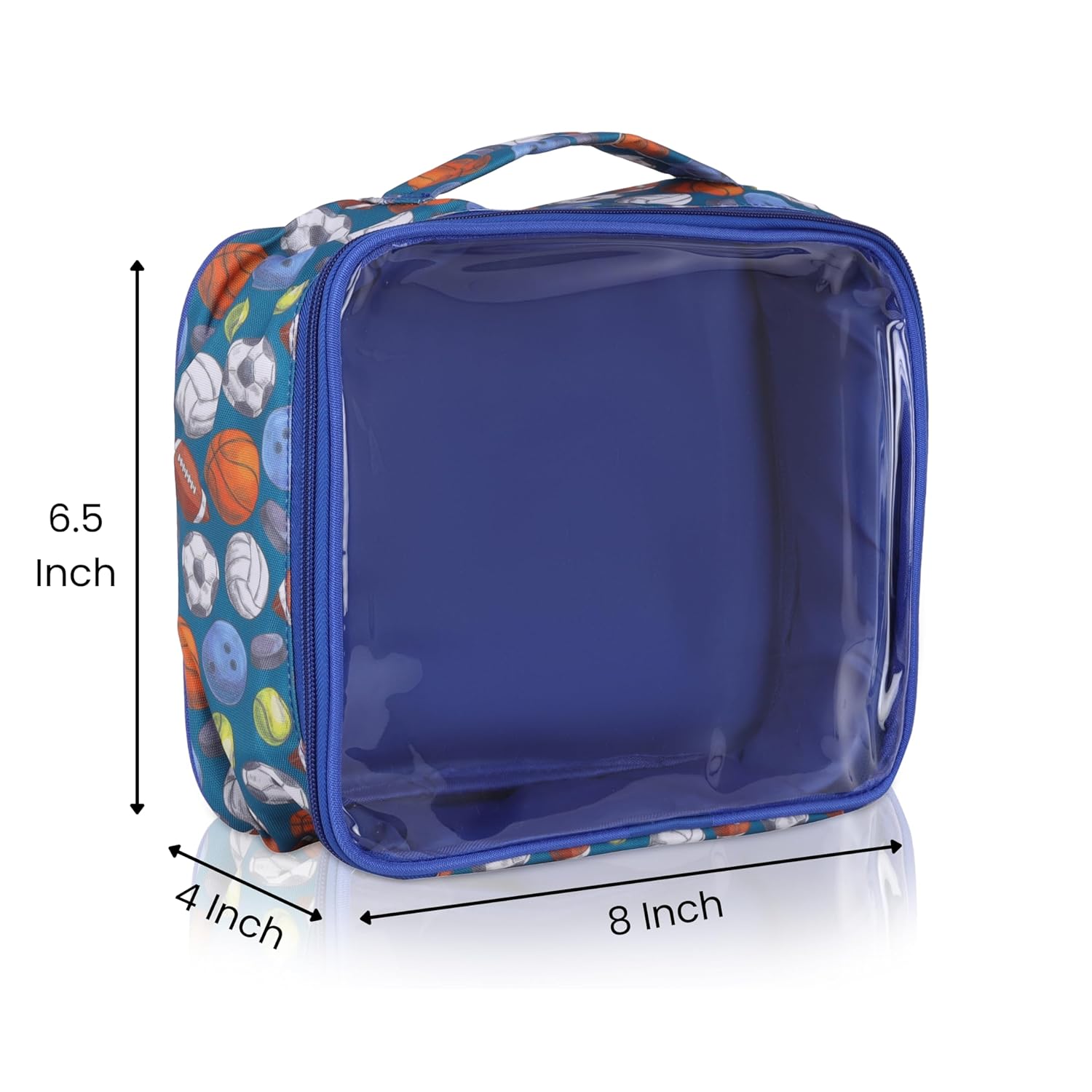 Echo Boomers Blue Sports Ball Print Box Travel Kit - Insulated Portable Bag with Ball Prints