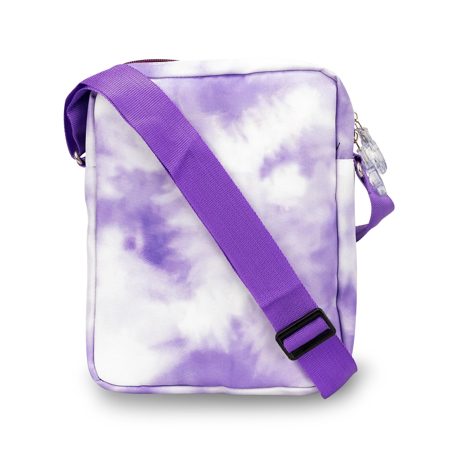 Echo Boomers Tie & Dye Style Purple Colour Multi Pocket Sling Pouch Bag with Detachable Strap