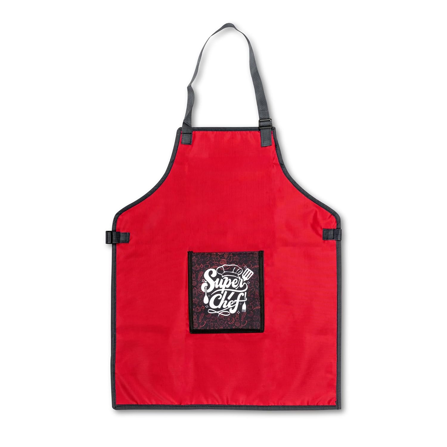 Echo Boomers Red Multipurpose Waterpoof Washable Apron with 4 pockets for Kitchen Cooking, Baking, Art and Painting (26x21.5)