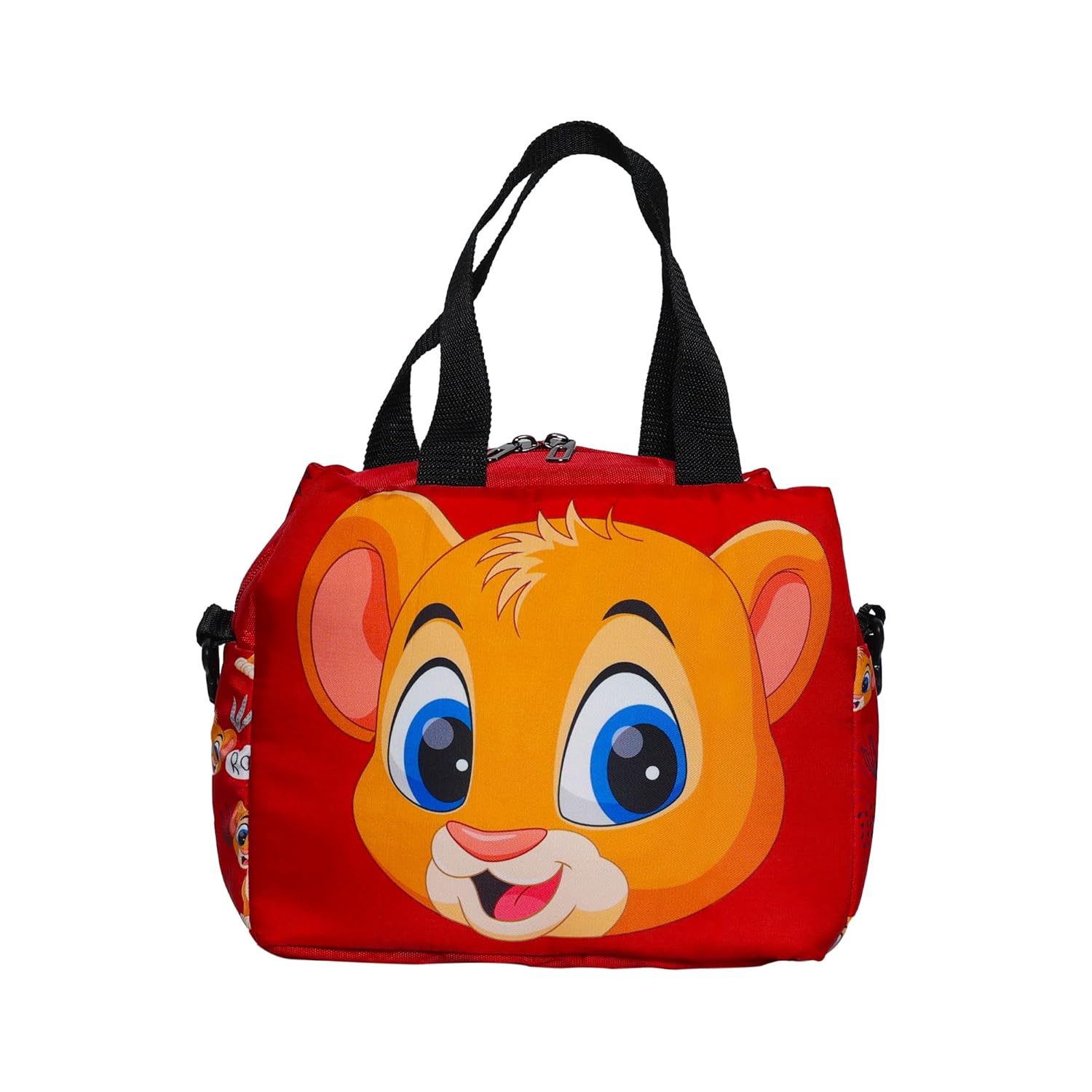 Echo Boomers Simba Printed Double Layer Insulated Tiffin Lunch Bag with Multi Zipper Pockets