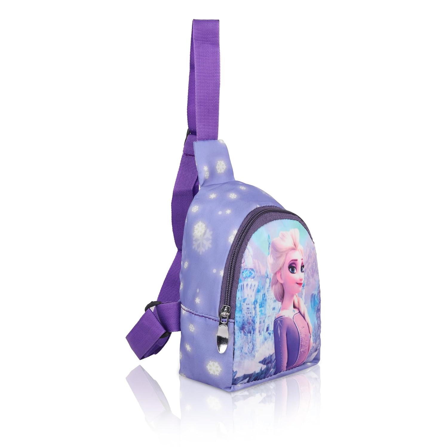 Echoboomers Frozen Theme Printed Daypack Cross Body Sling Shoulder Chest bag for Casual, Picnic, Tuition, School, Travel For Girls Kids, Stylish, Waterproof, Lightweight