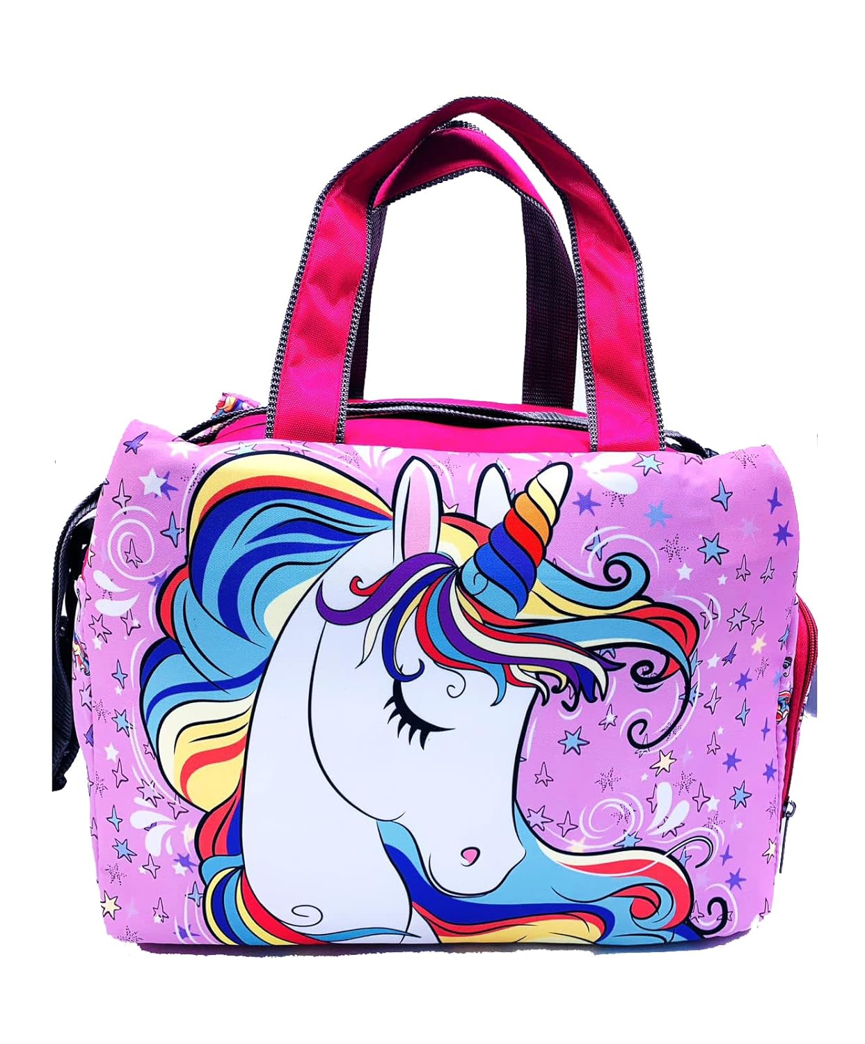 Echo Boomers Pink Unicorn Printed Travel Duffle Bag | Multipurpose Sling Bag with Separate Shoe & Laundry Compartment | Perfect for Kids, Men & Women | Lightweight, Durable, & Stylish Travel Companion