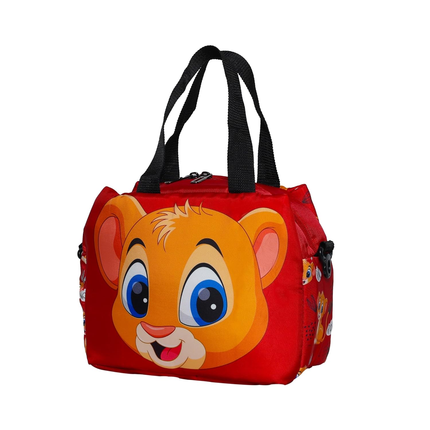 Echo Boomers Simba Printed Double Layer Insulated Tiffin Lunch Bag with Multi Zipper Pockets