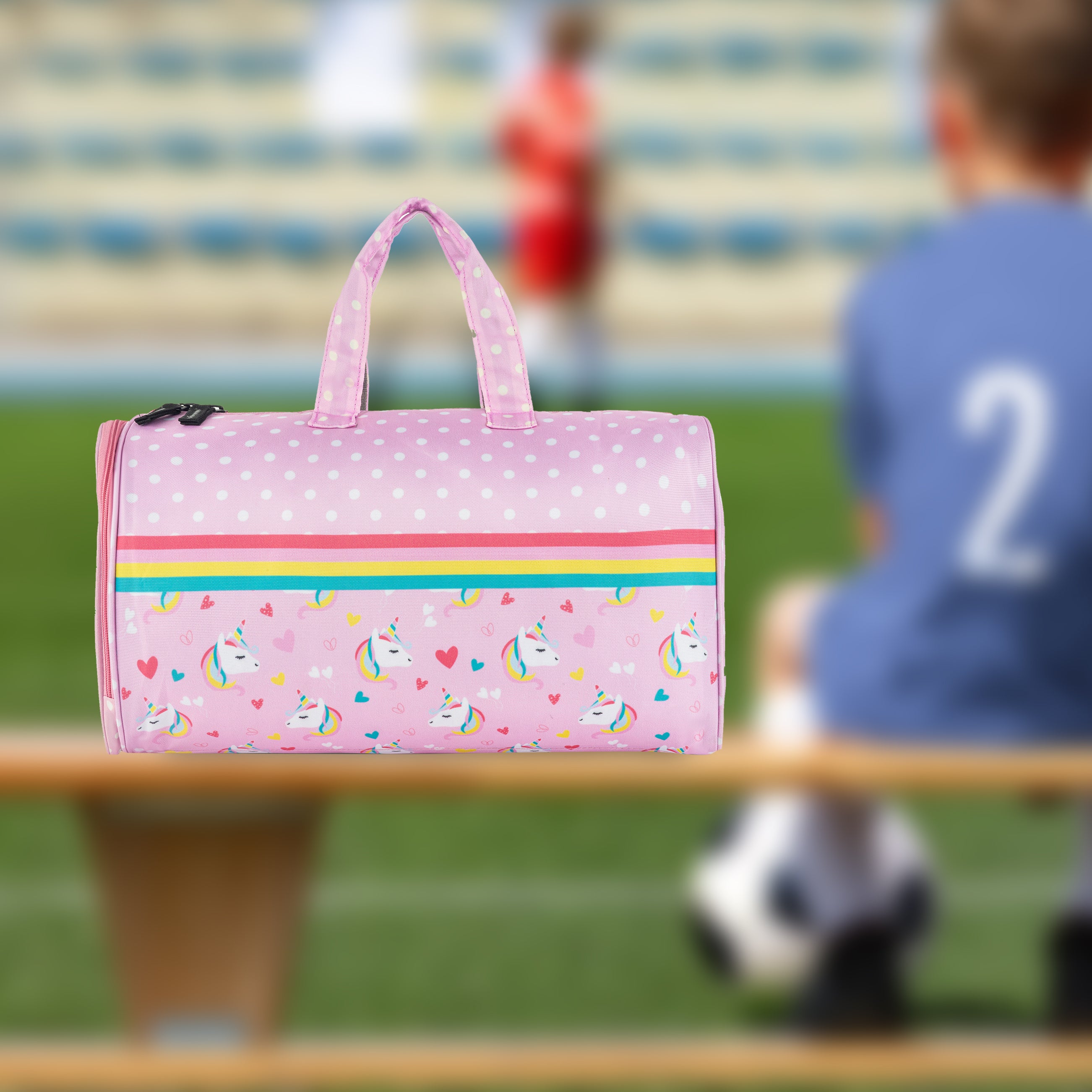 Echo Boomers Square Unicorn Print Duffle Bag – Stylish Travel & Gym Bag with Shoe Compartment