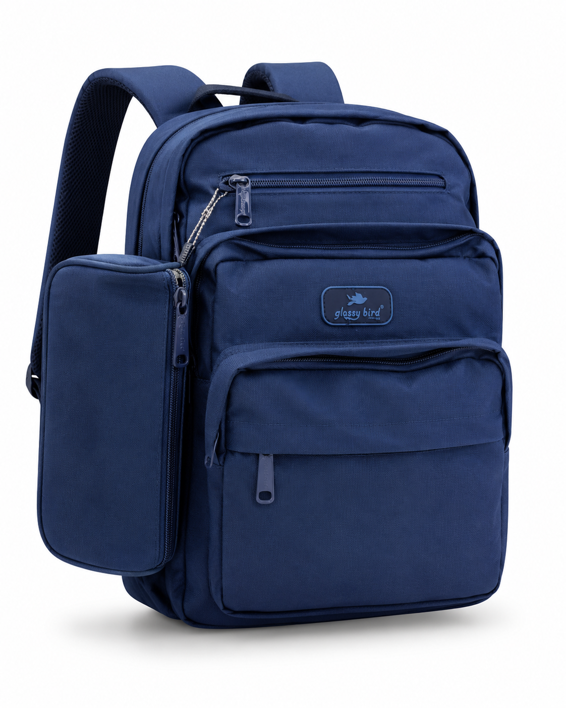 Echo Boomers Glossy Bird Everyday Backpack with Pencil Pouch| Lightweight Water-Resistant Travel, School, College & Office Backpack with Multiple Compartments