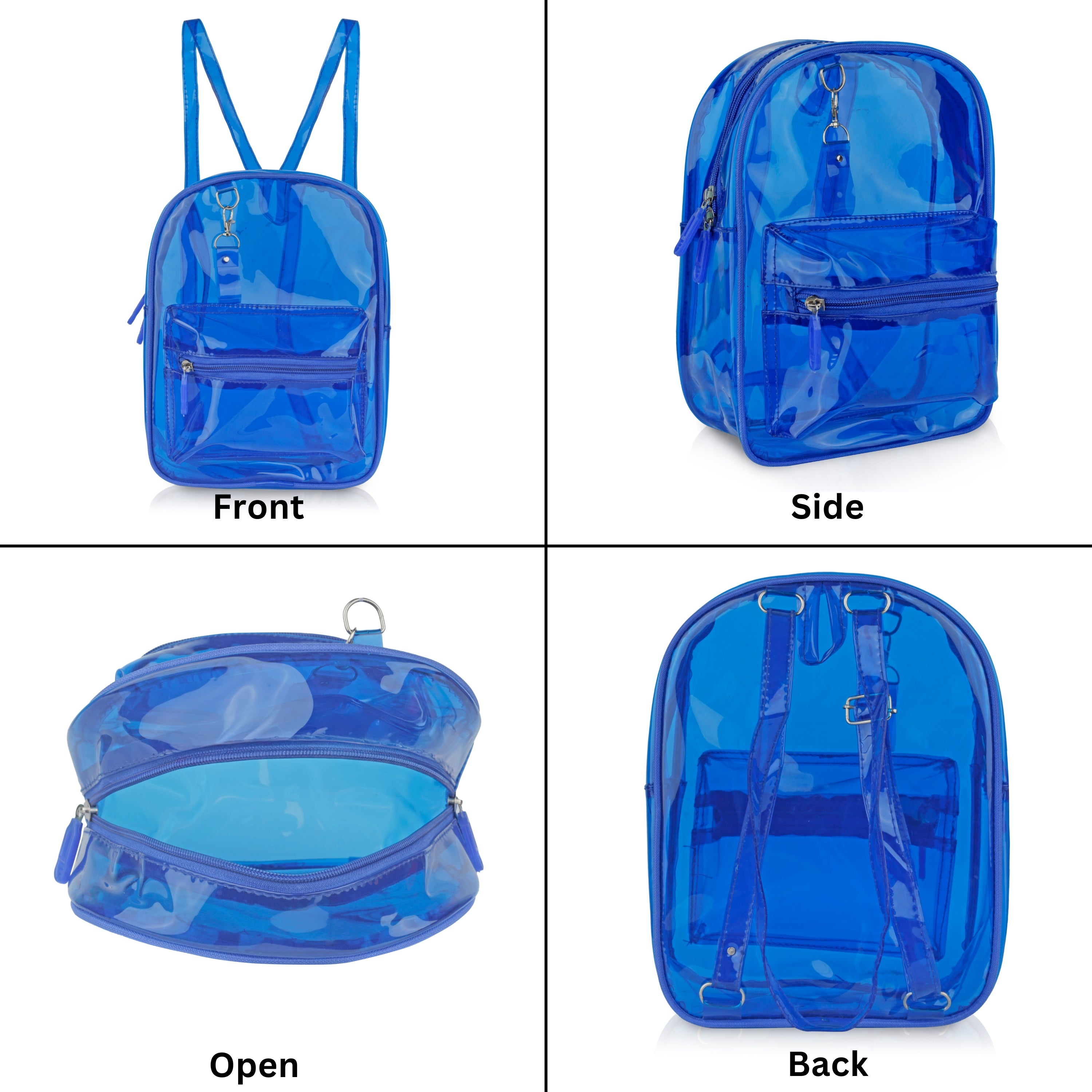 Echo Boomers Stylish Transparent Jelly Backpack | Trendy Neon  Clear Bag | 50 GSM Waterproof PVC School, College & Travel Backpack with Front Zipper Pocket