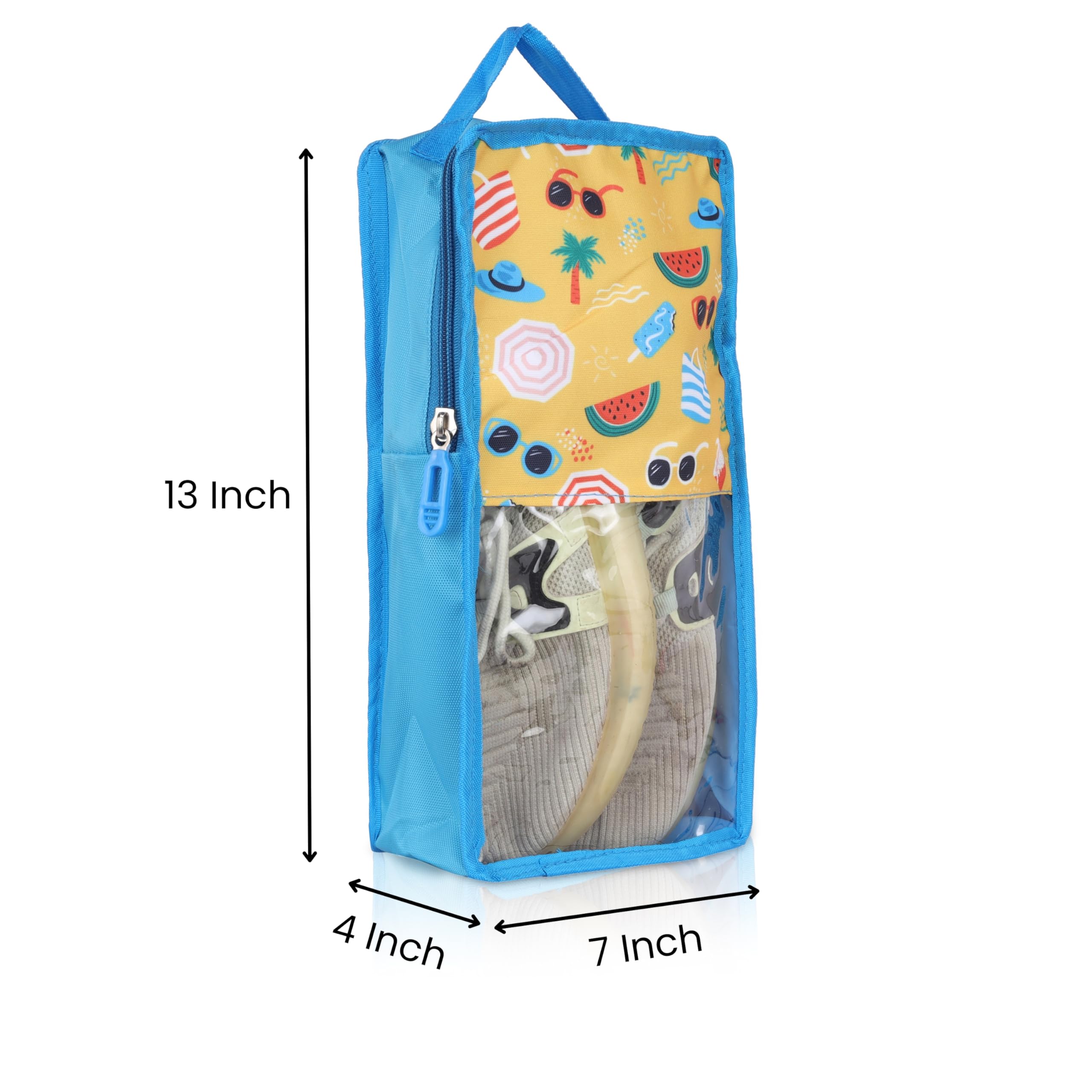 Echo Boomers Beach Vibes 4-Piece Travel Organizer Set | Travel accessories - Red and Sky Blue Packing Cubes with Beach Print