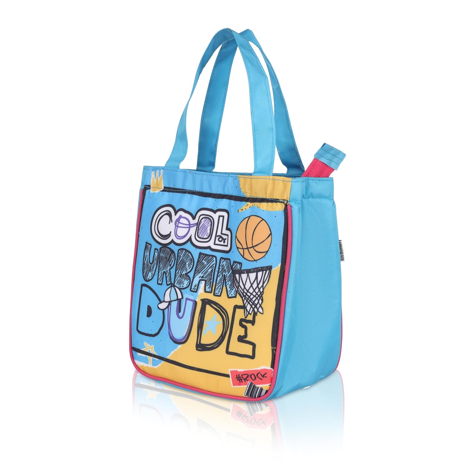 Echo Boomers Blue Cool Printed Lunch Bag- Insulated, Spacious & Stylish for School, Work, or Outings