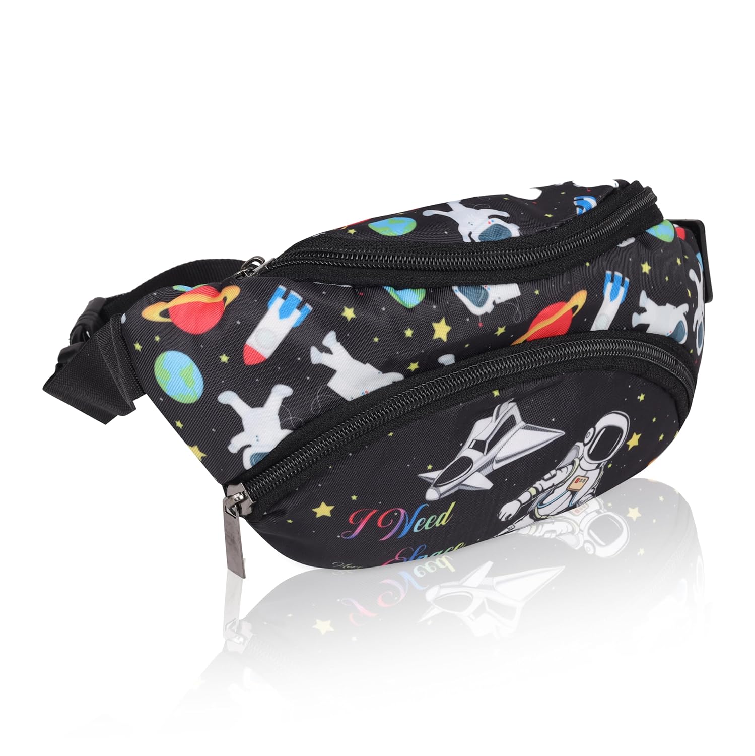 Echo Boomers Space Print Waist Bag – Multi-Purpose Belt Bag, Hip Bag, Crossbody Travel Pouch for Men, Women, Kids – Stylish, Lightweight, and Durable Waist Pack for Travel, Sports, Hiking