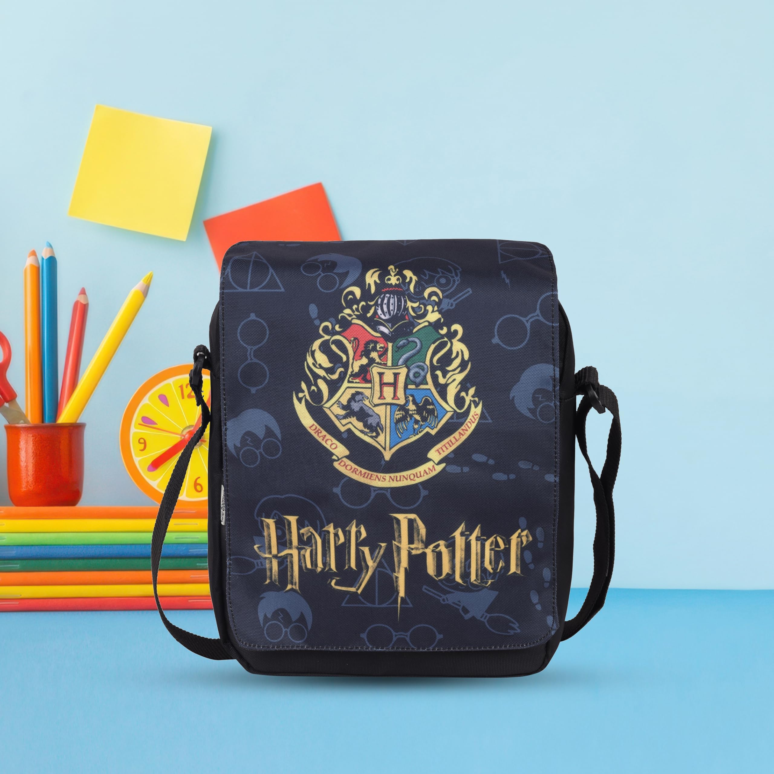 Echo Boomers Harry Potter Print Adjustable Shoulder Strap | Water-Resistant | Anti-Theft Design | Compact & Lightweight Sling