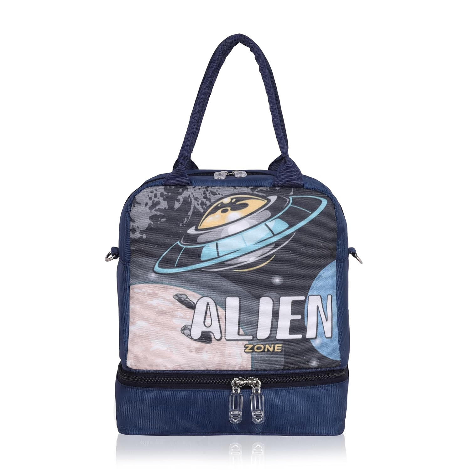 Echo Boomers Alien Lunch Bag - Insulated Tiffin Bag, Multi Pockets & Long Strap