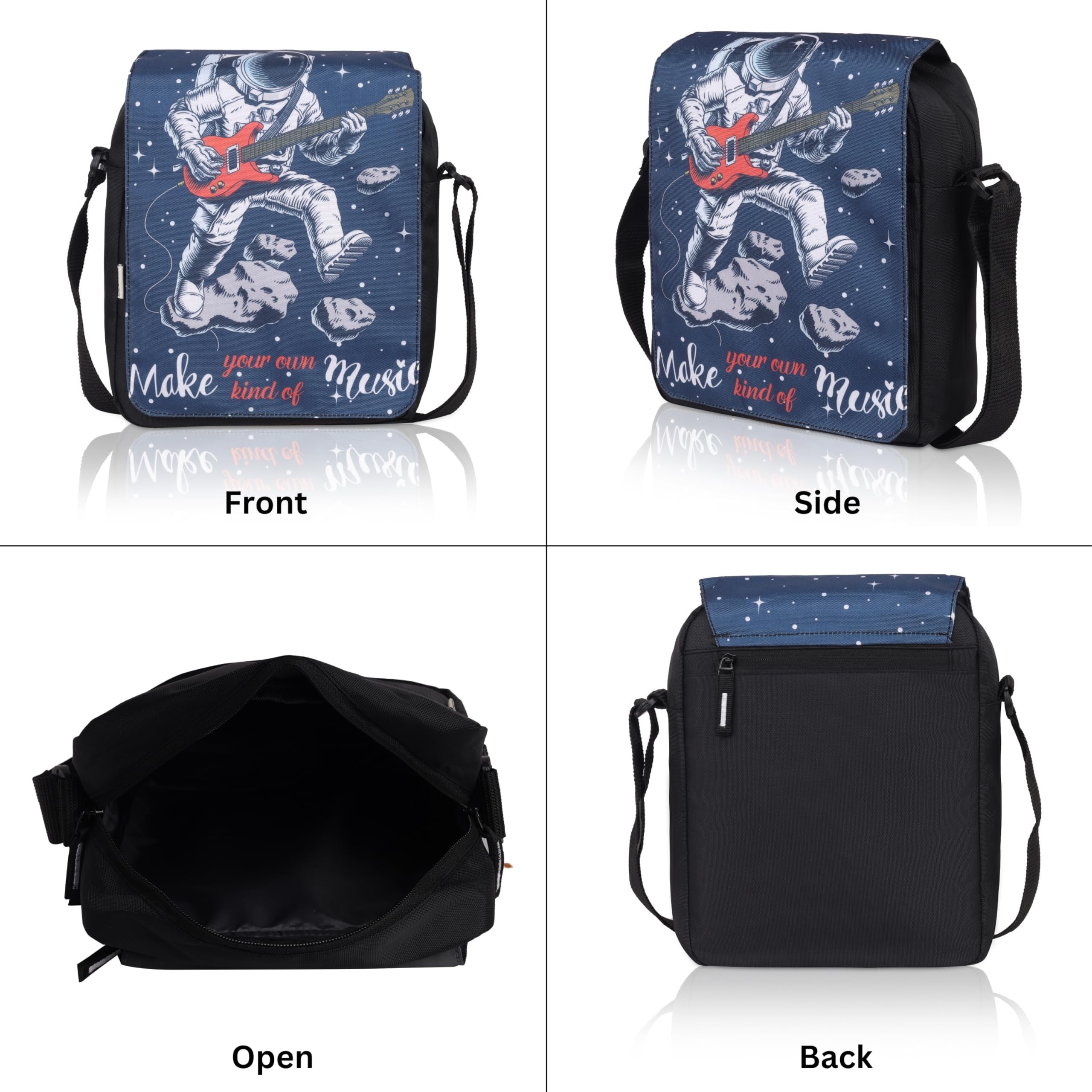 Echo Boomers Astronaut Printed Adjustable Shoulder Strap | Water-Resistant | Anti-Theft Design | Compact & Lightweight Sling