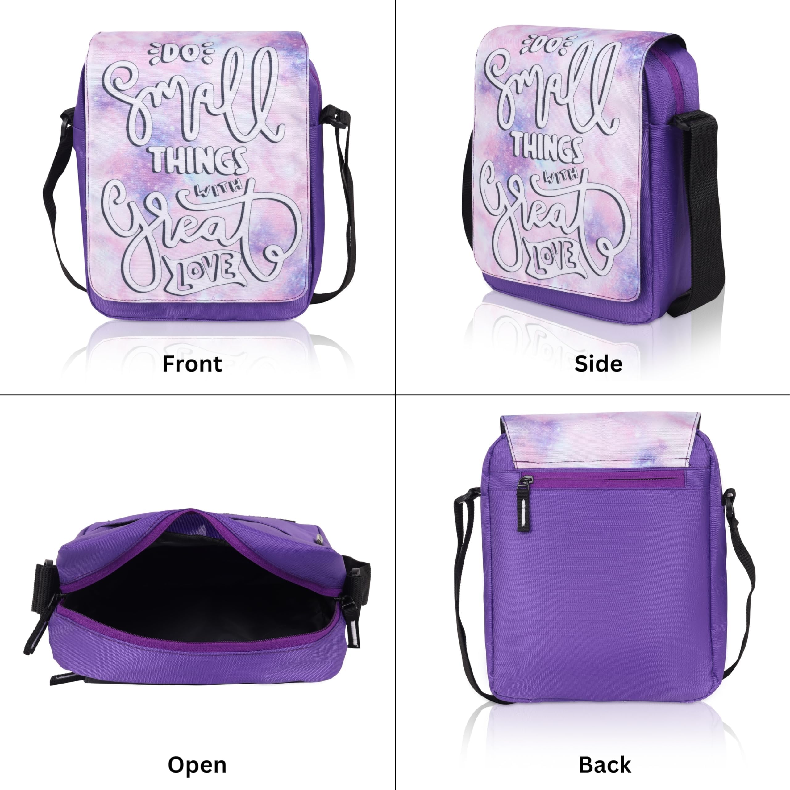 Echo Boomers Text Printed Multi-Functional Messenger Sling Bag | Versatile Everyday Bag | Adjustable Shoulder Strap | Water-Resistant | Anti-Theft Design | Compact & Lightweight
