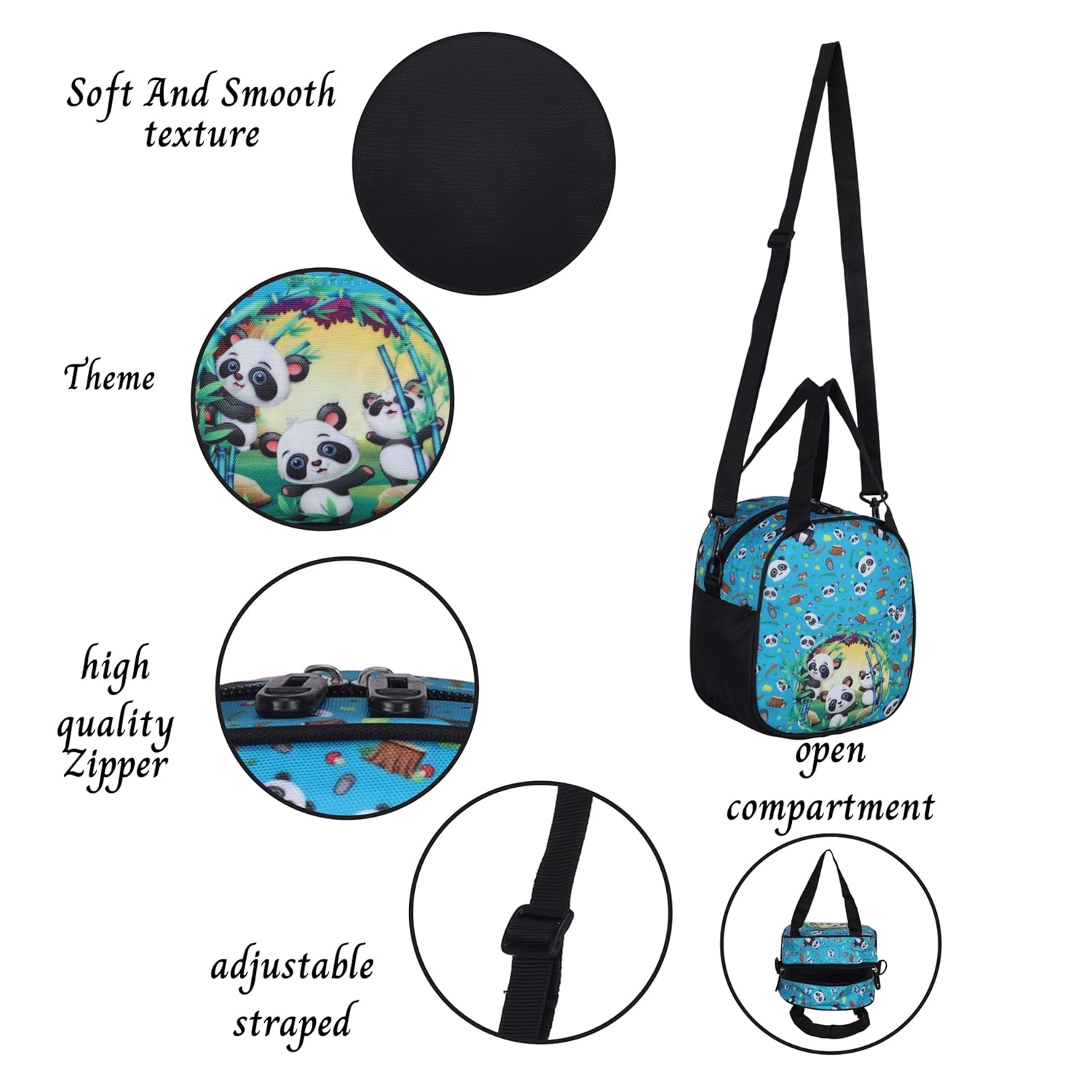 Echo Boomers Delightful Panda Print Insulated Lunch Bag | Enjoy Superior Insulation to Keep Your Meals Fresh and Secure, Perfect for Daily Use and Special Outings