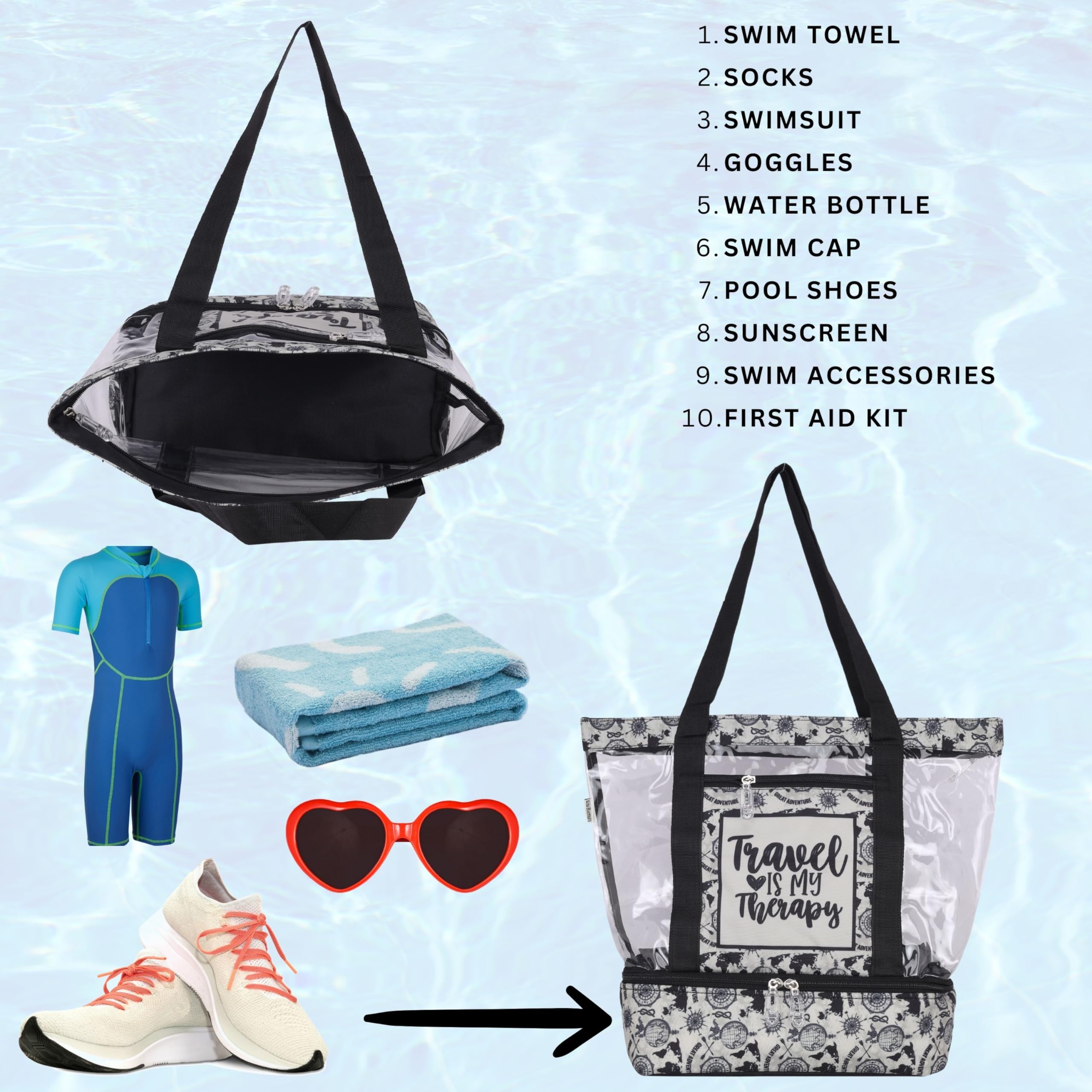 Echo Boomers Black Transparent Shoulder Bag