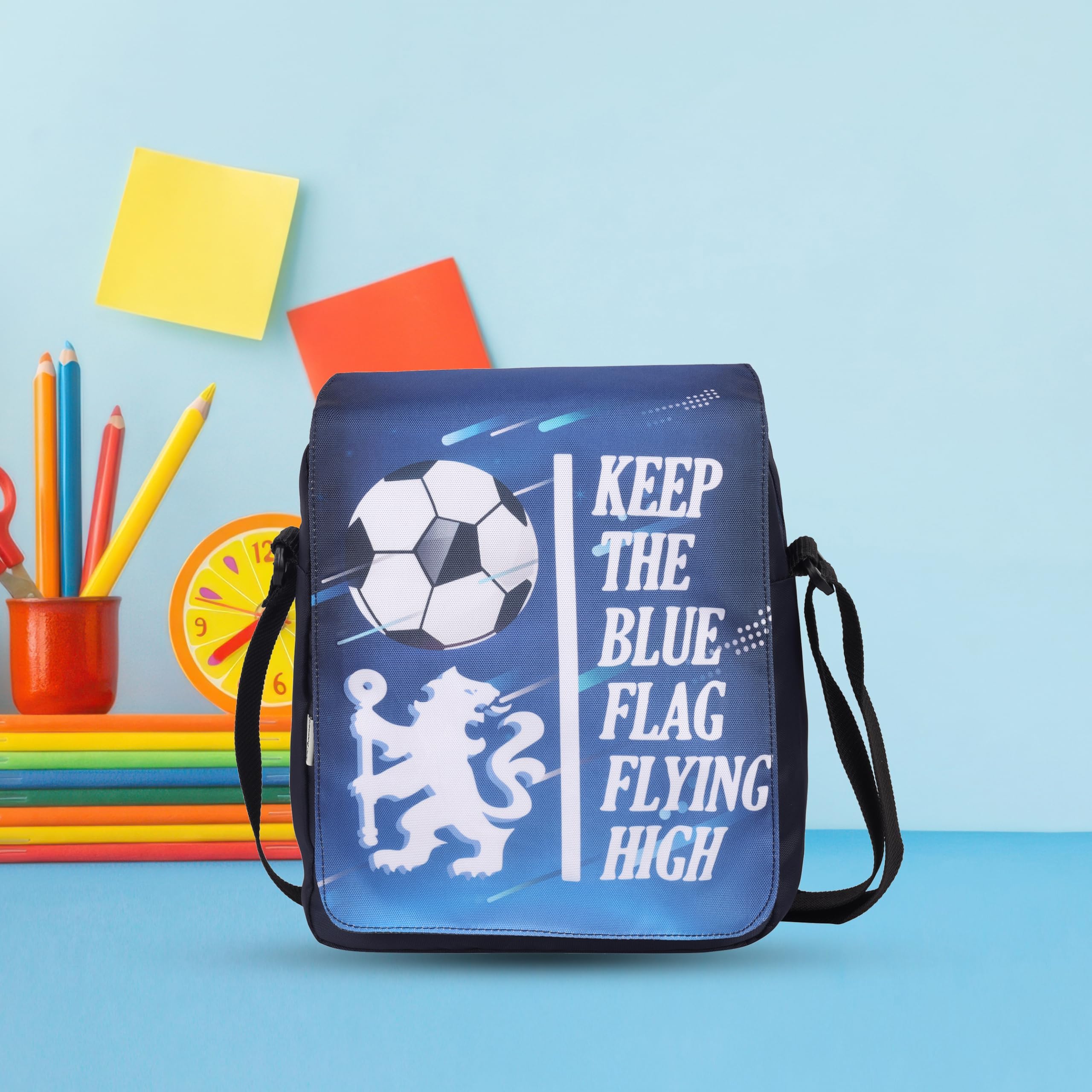 Echo Boomers Football Printed Multi-Functional Messenger Sling Bag | Versatile Everyday Bag | Adjustable Shoulder Strap | Water-Resistant | Anti-Theft Design | Compact & Lightweight