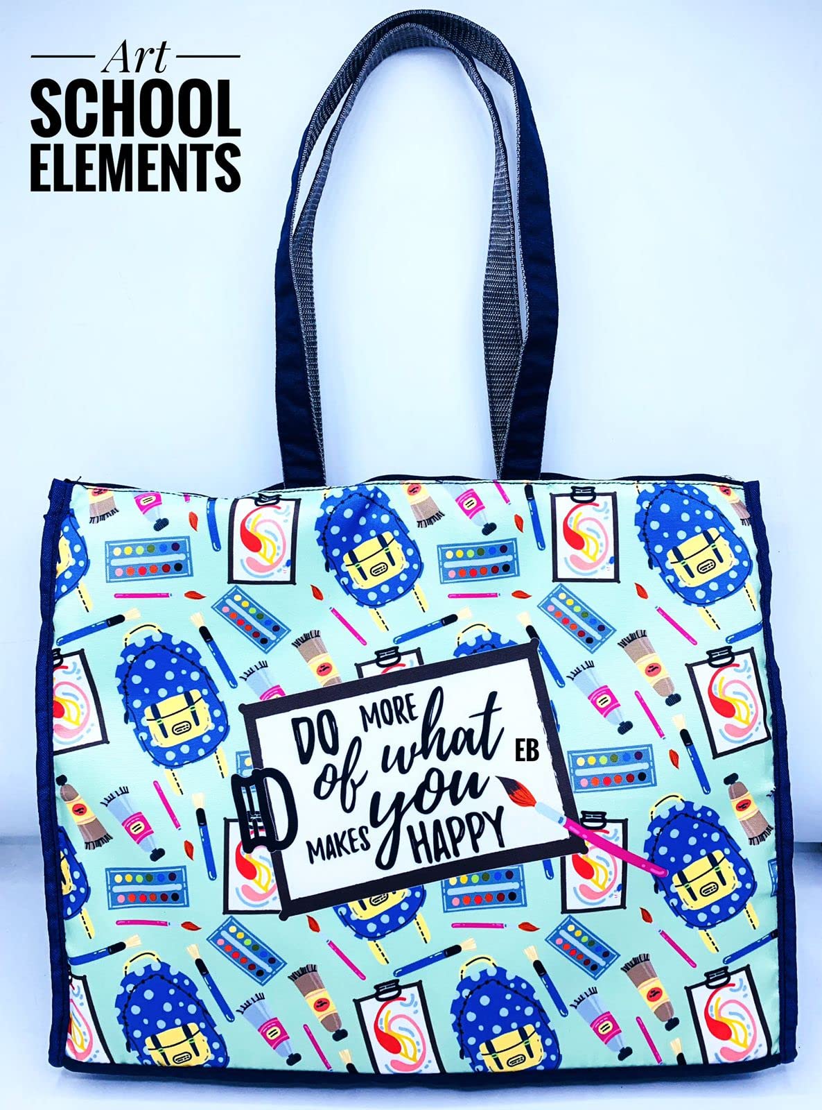 Echo Boomers Art Paints Design Print Tote A3 Size Drawing Activity Bag with Multiple Utility Pockets