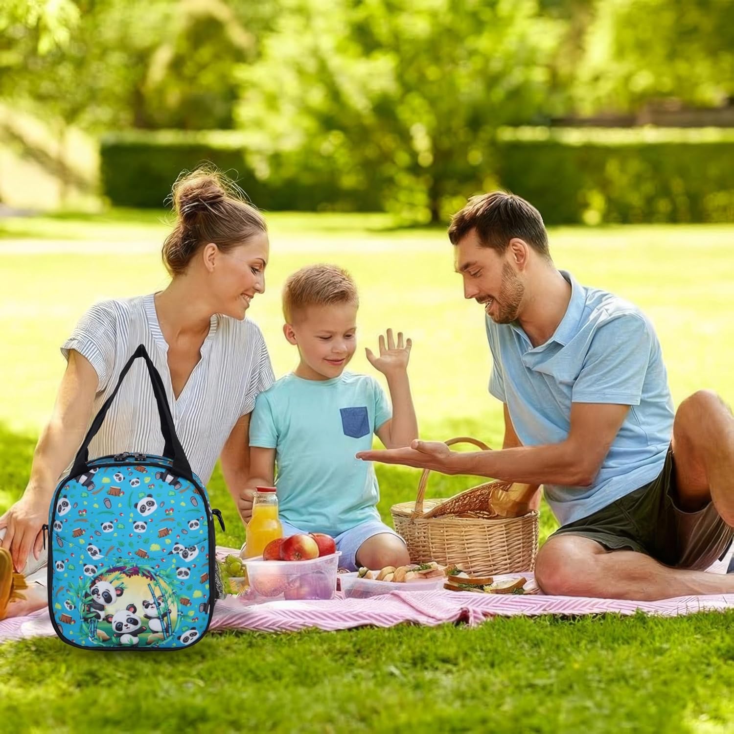 Echo Boomers Delightful Panda Print Insulated Lunch Bag | Enjoy Superior Insulation to Keep Your Meals Fresh and Secure, Perfect for Daily Use and Special Outings