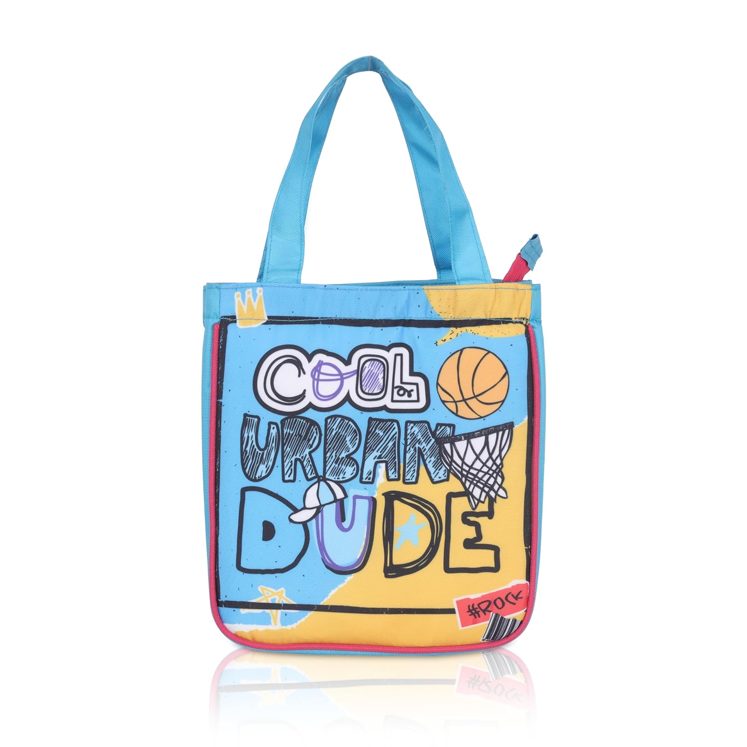 Echo Boomers Blue Cool Printed Lunch Bag- Insulated, Spacious & Stylish for School, Work, or Outings