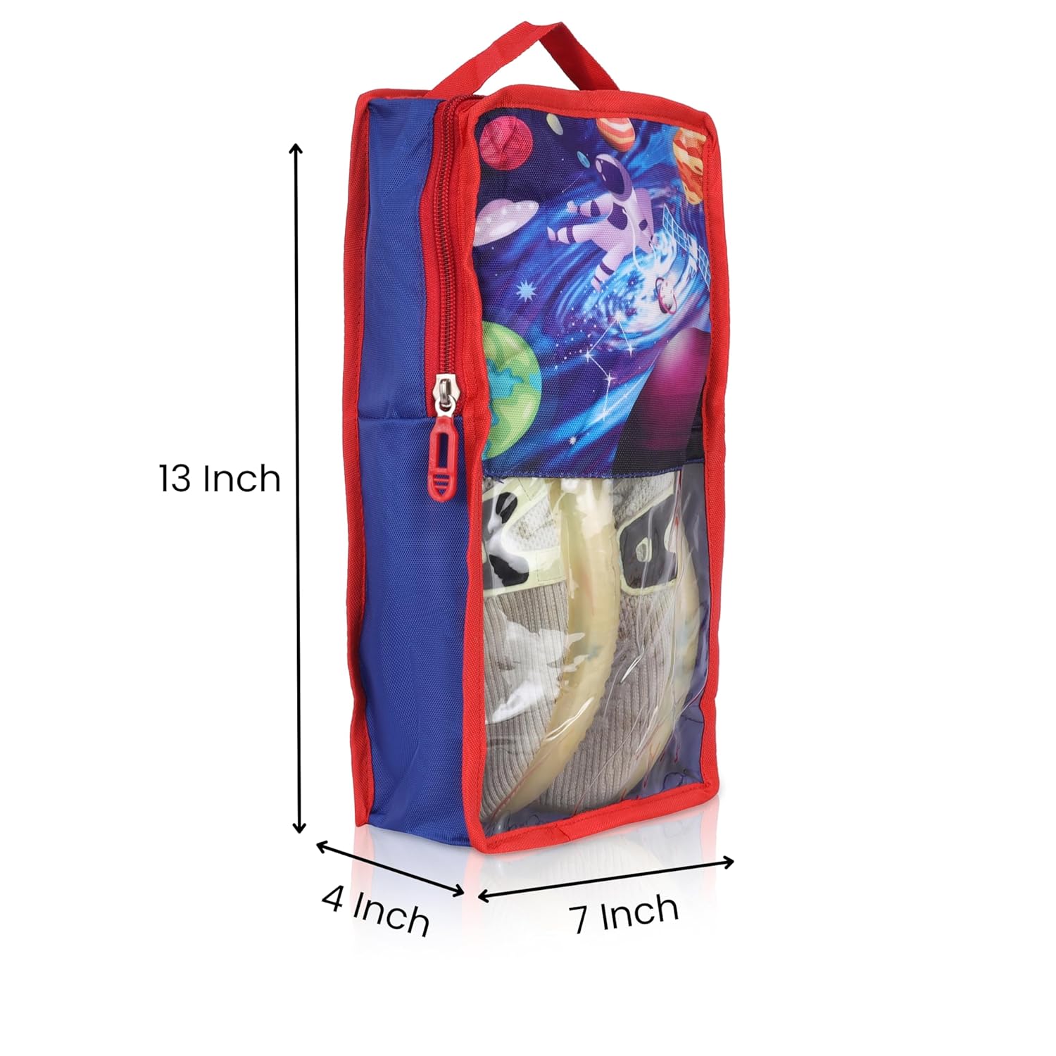 Echo Boomers Explore the Universe 4-Piece Travel Organizer Set - Red and Sky Blue Packing Cubes with Space Print