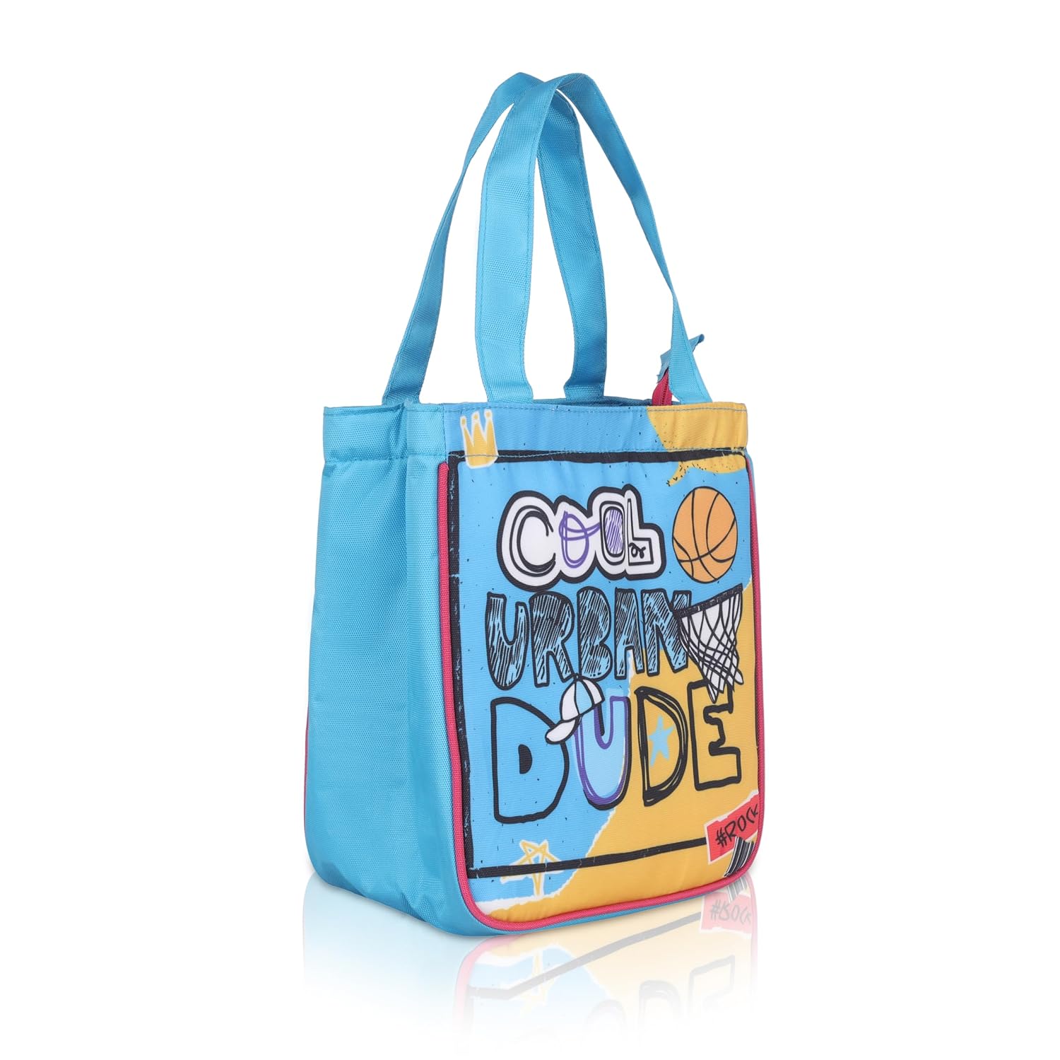 Echo Boomers Blue Cool Printed Lunch Bag- Insulated, Spacious & Stylish for School, Work, or Outings