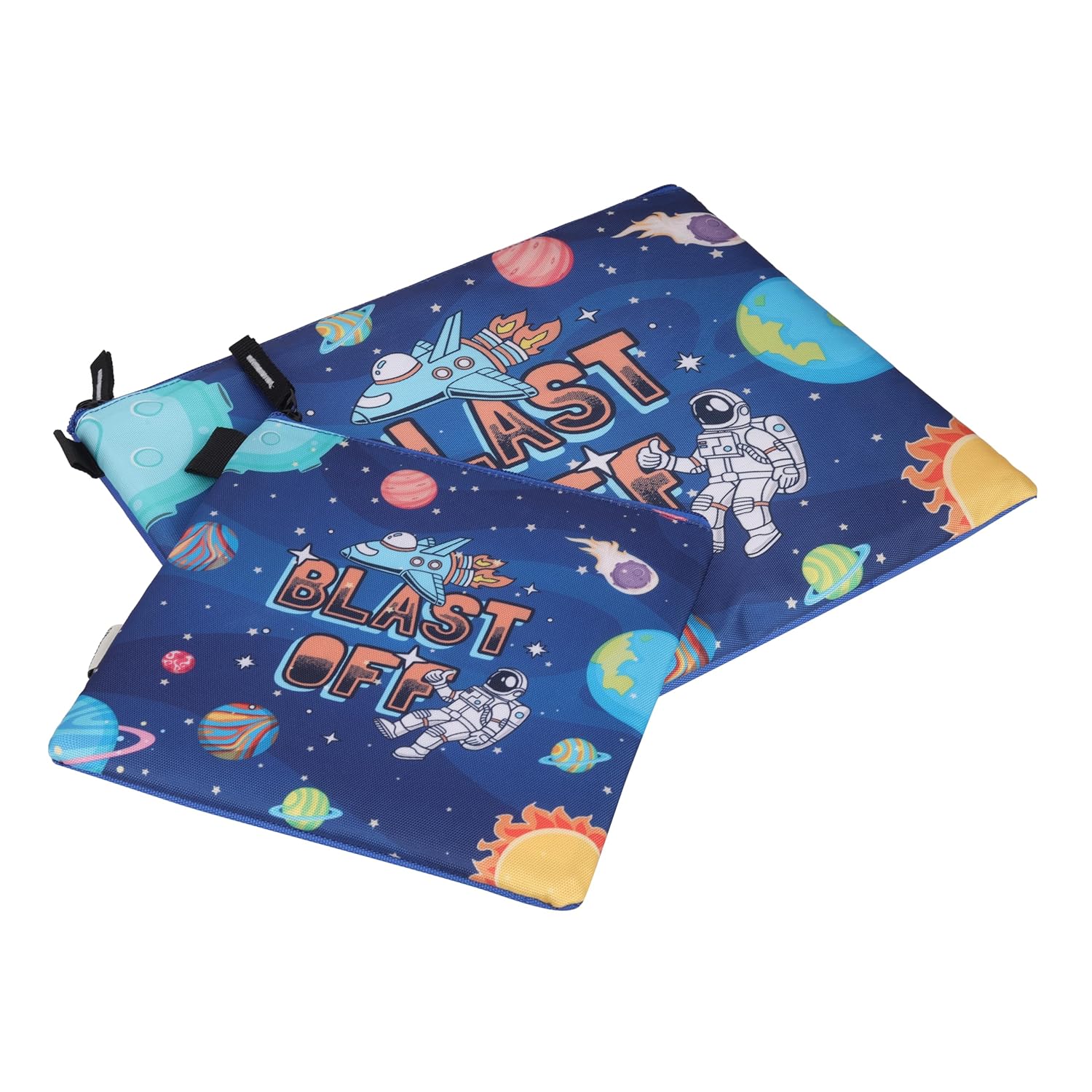 New Twin Astronaut in Space Printed Combo Folder Set Jr. | A4 & Mini Water-Resistant Folders | Cushioned, Padded, Stylish & Washable | Perfect for Documents, Gadgets, Art Supplies