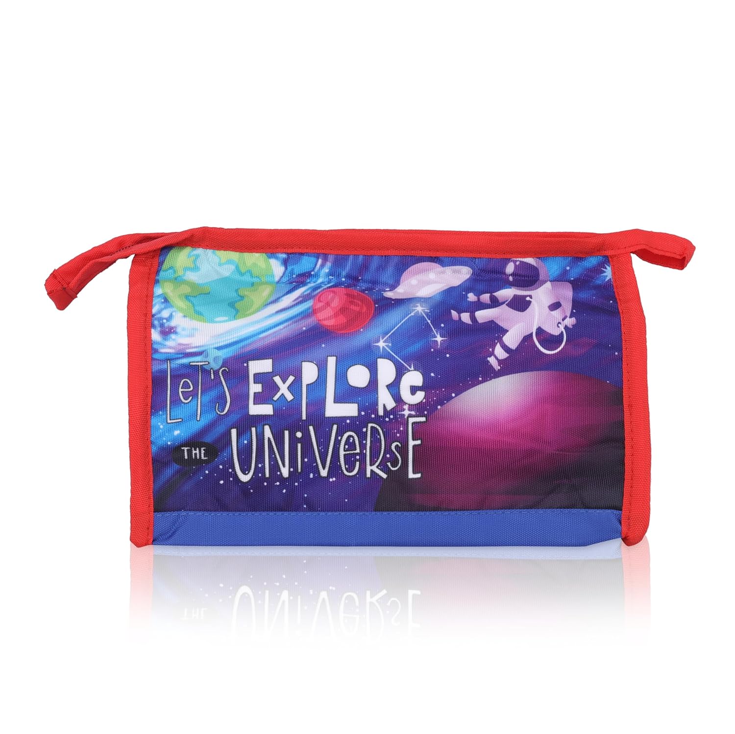 Echo Boomers Explore the Universe 4-Piece Travel Organizer Set - Red and Sky Blue Packing Cubes with Space Print