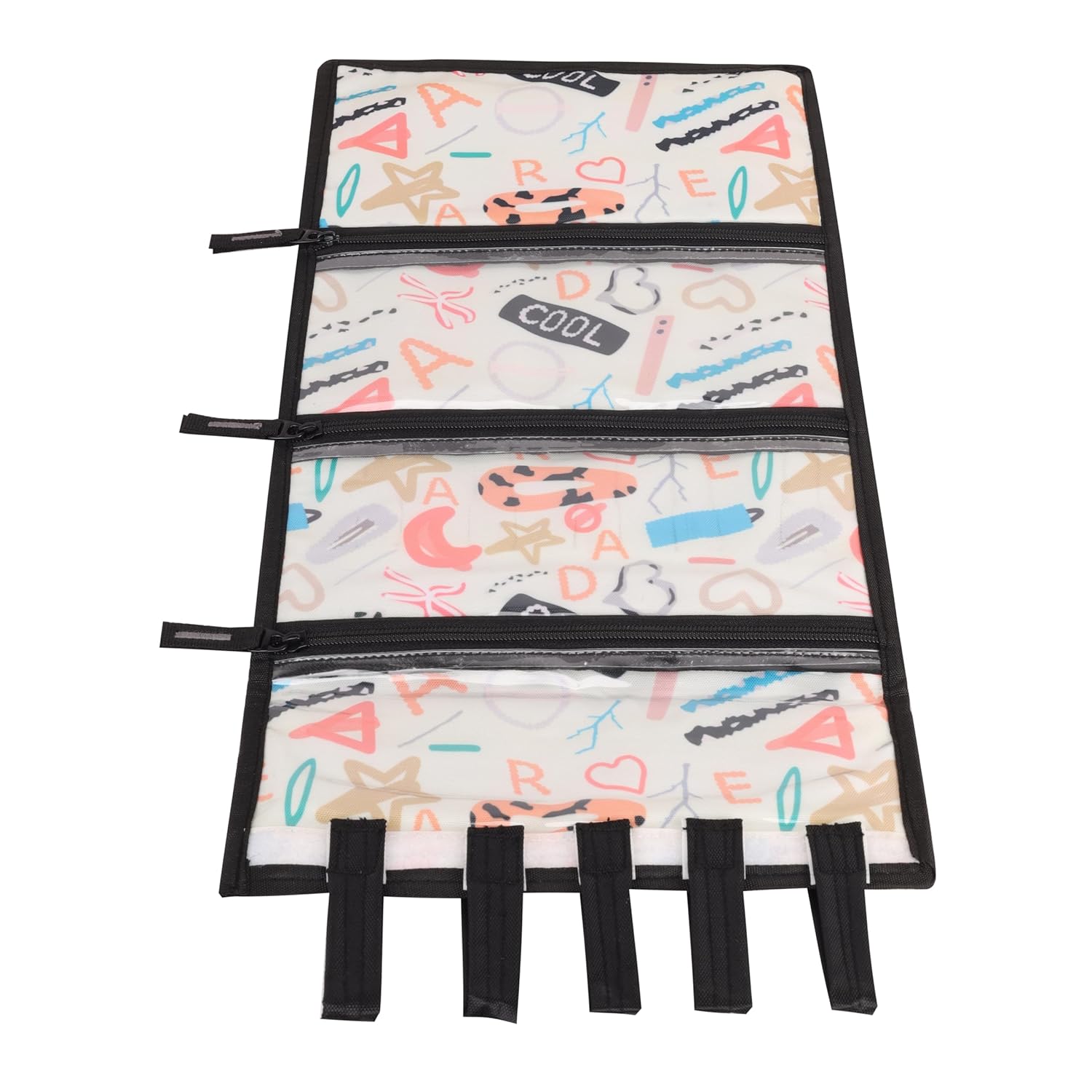 Echo Boomers Multipurpose Portable Hair Clip Organizer | Wall Hanging Storage for Hair Accessories, Makeup, Toiletries, Kids Items & Kitchen Tools | Stylish & Space-Saving Design (Black)