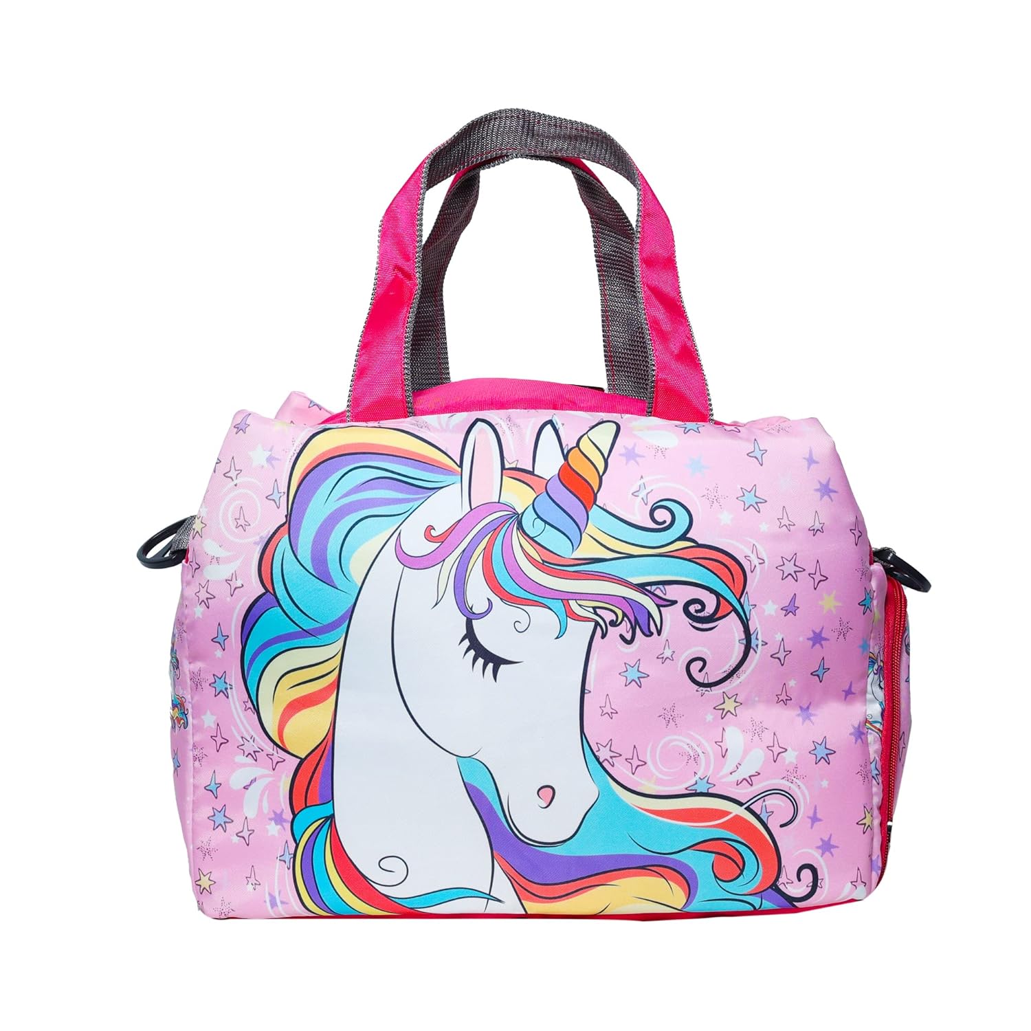 Echo Boomers Pink Unicorn Printed Travel Duffle Bag | Multipurpose Sling Bag with Separate Shoe & Laundry Compartment | Perfect for Kids, Men & Women | Lightweight, Durable, & Stylish Travel Companion