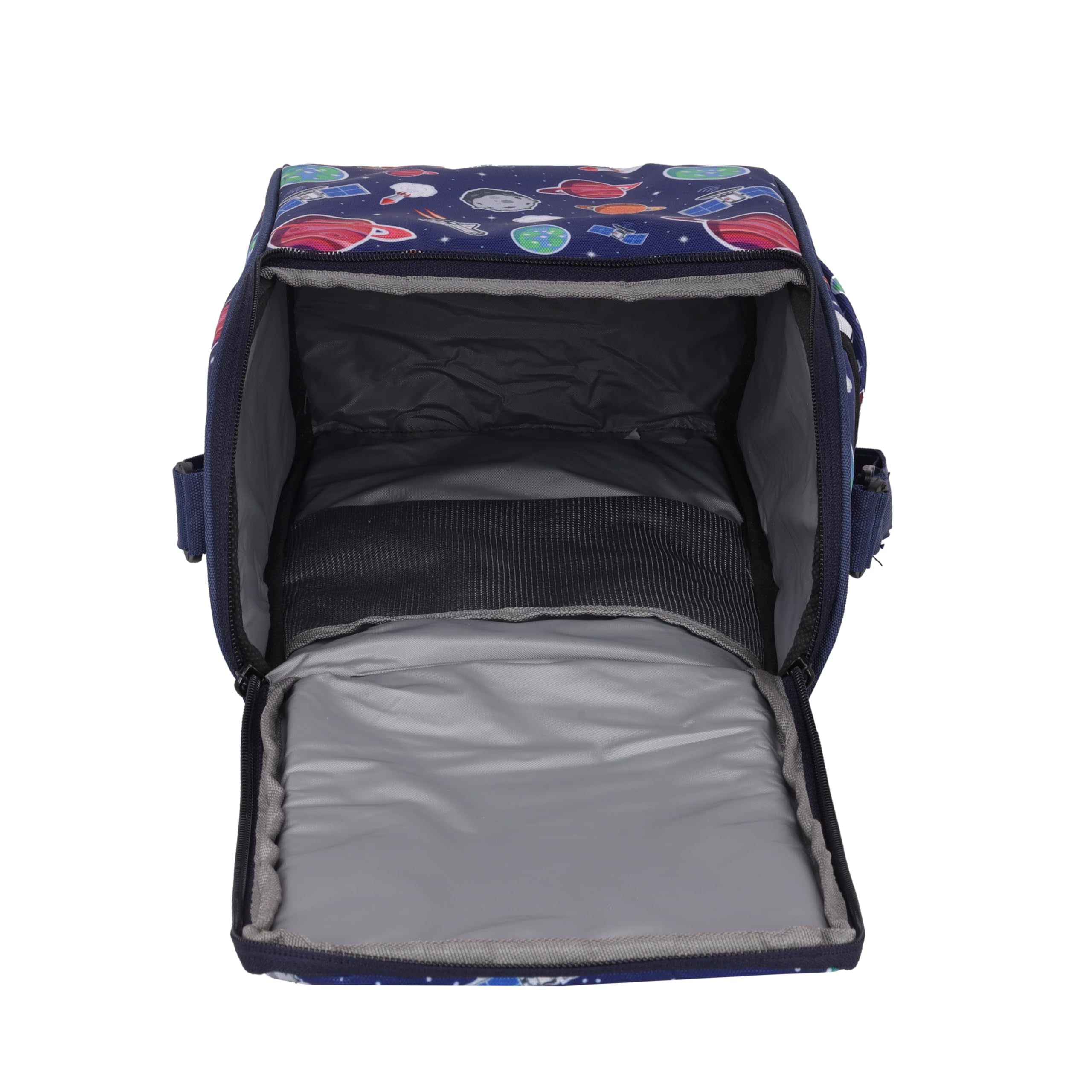 Echo Boomers Space Explorer Lunch Bag for Kids | Blue Tiffin Bag with Strap | Outer Space Theme | Ideal for Picnics and School
