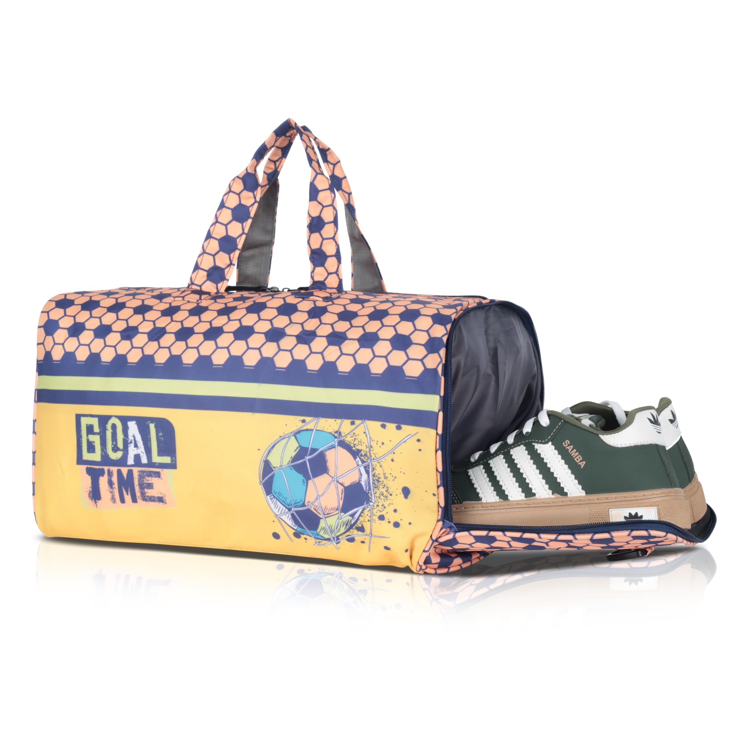 Echo Boomers Square Goal Print Duffle Bag – Stylish Travel & Gym Bag with Shoe Compartment