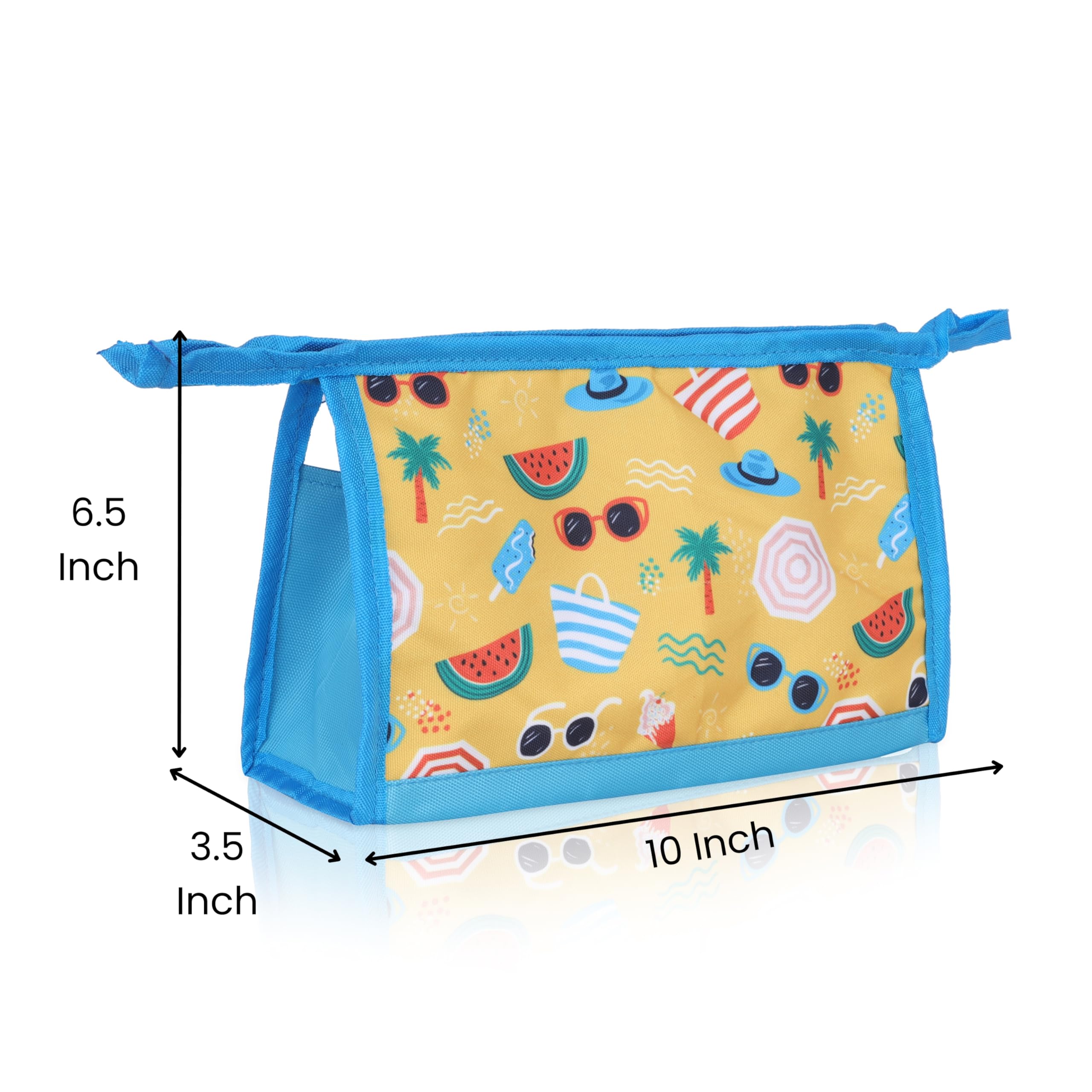 Echo Boomers Beach Vibes 4-Piece Travel Organizer Set | Travel accessories - Red and Sky Blue Packing Cubes with Beach Print