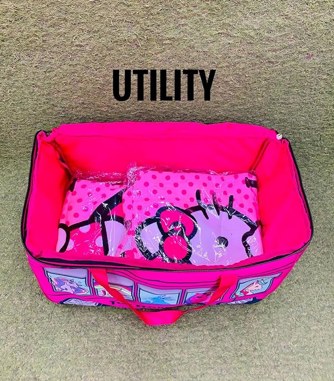 ECHO BOOMERS Dog Print Toy Storage Box with Lid & Laundry Basket for Clothes