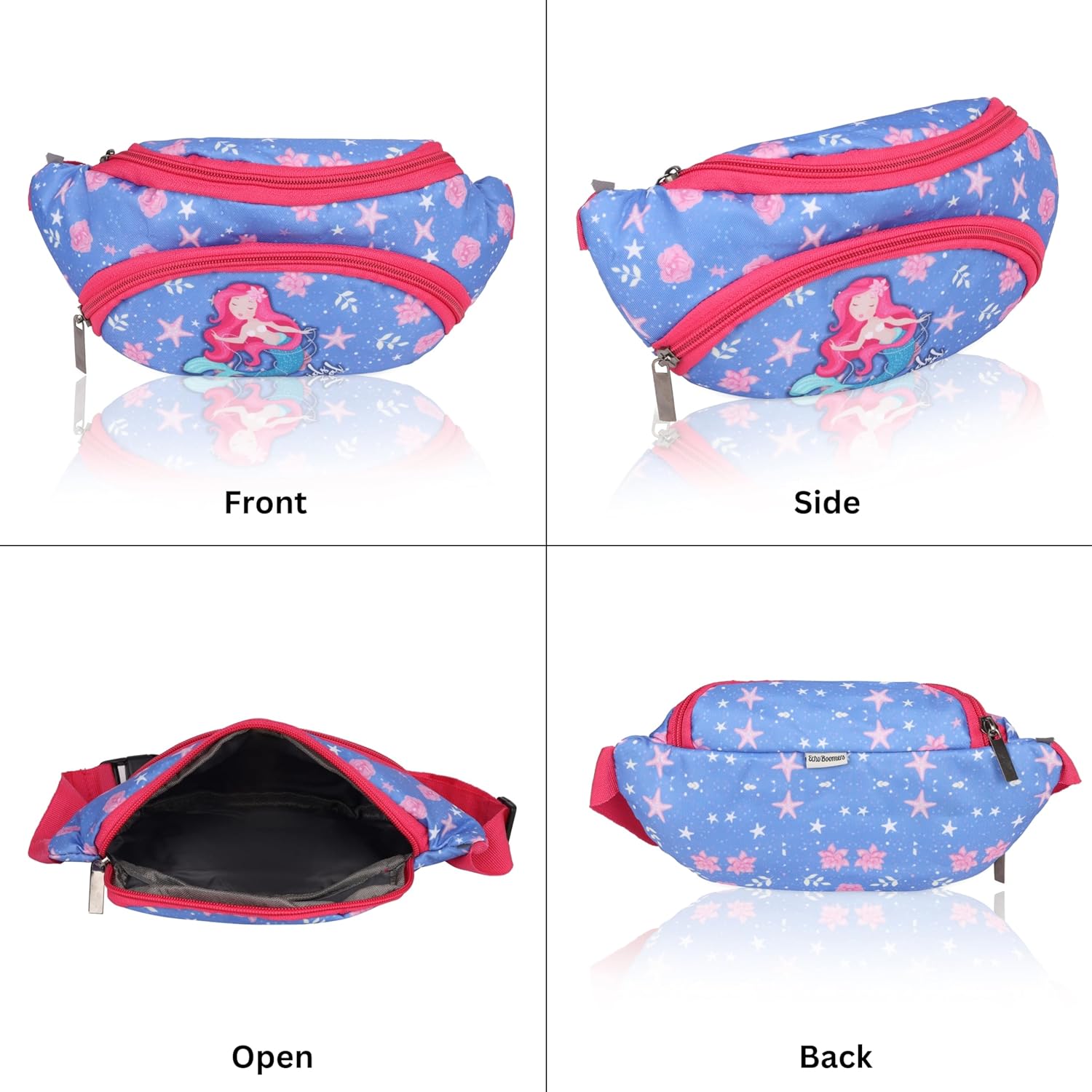 Echo Boomers Blue Mermaid Print Kids Waist Hip Pouch Bag Pack