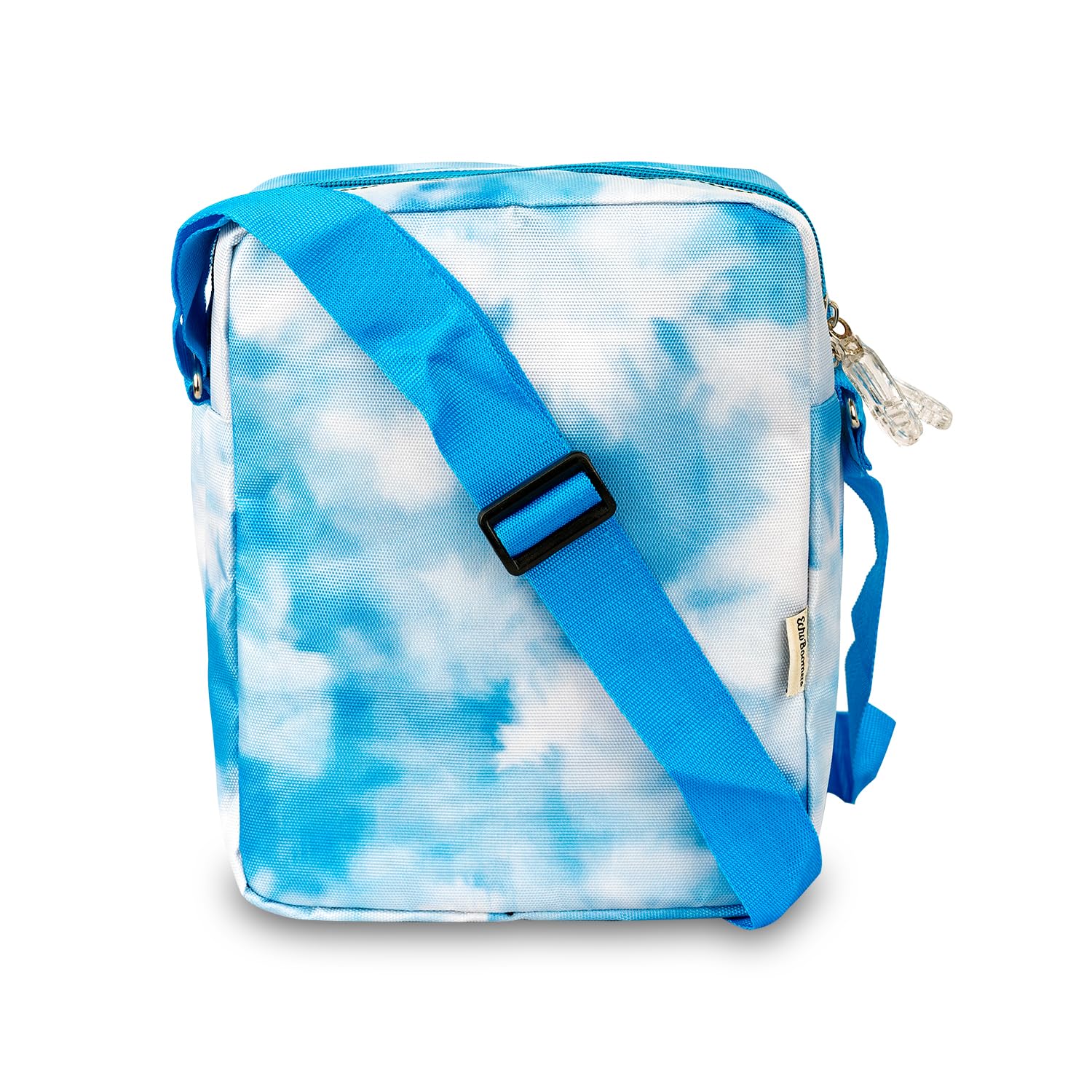 Echo Boomers Tie & Dye Style Blue Colour Multi Pocket Sling Pouch Bag with Detachable Strap