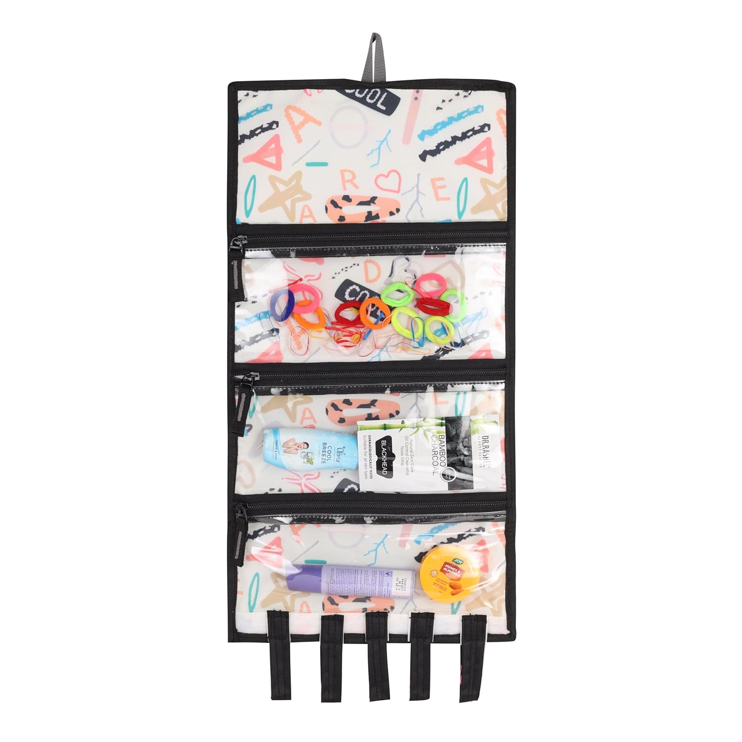 Echo Boomers Multipurpose Portable Hair Clip Organizer | Wall Hanging Storage for Hair Accessories, Makeup, Toiletries, Kids Items & Kitchen Tools | Stylish & Space-Saving Design (Black)