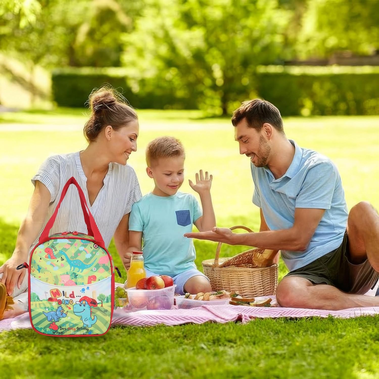 Echo Boomers Insulated Lunch Bag with Vibrant Dinosaur Print | Enjoy Superior Insulation to Keep Your Meals Fresh and at The Perfect Temperature, Ideal for School, Work, and Picnics