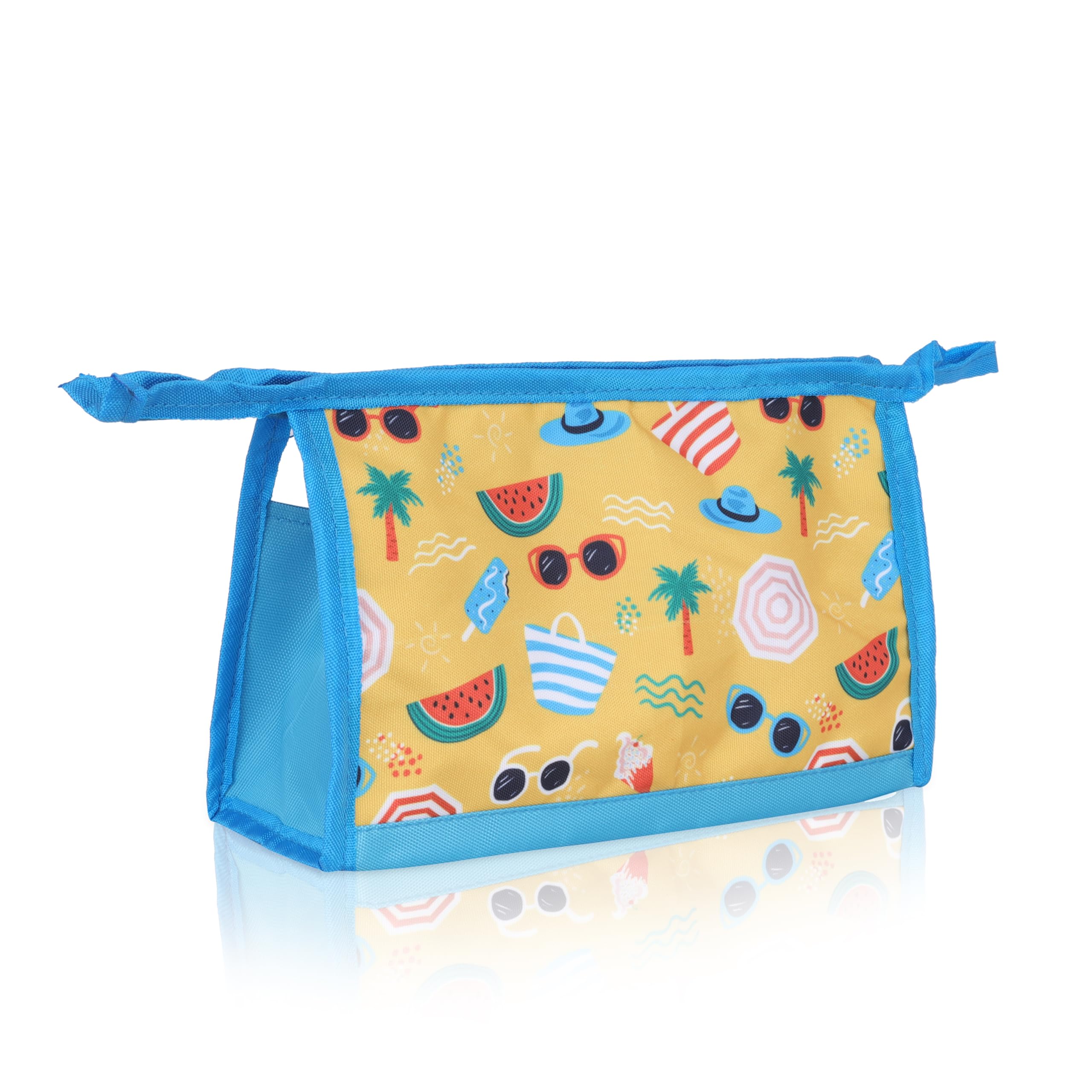 Echo Boomers Beach Vibes 4-Piece Travel Organizer Set | Travel accessories - Red and Sky Blue Packing Cubes with Beach Print