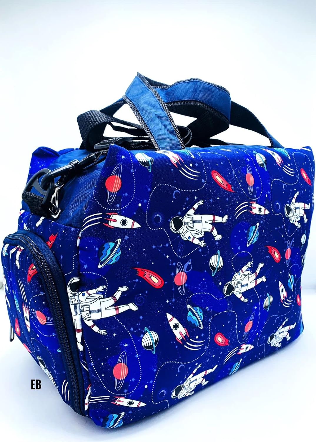 Echo Boomers Space Printed Travel Duffle Bag | Multipurpose Sling Bag with Separate Shoe & Laundry Compartment | Perfect for Kids, Men & Women | Lightweight, Durable, & Stylish Travel Companion